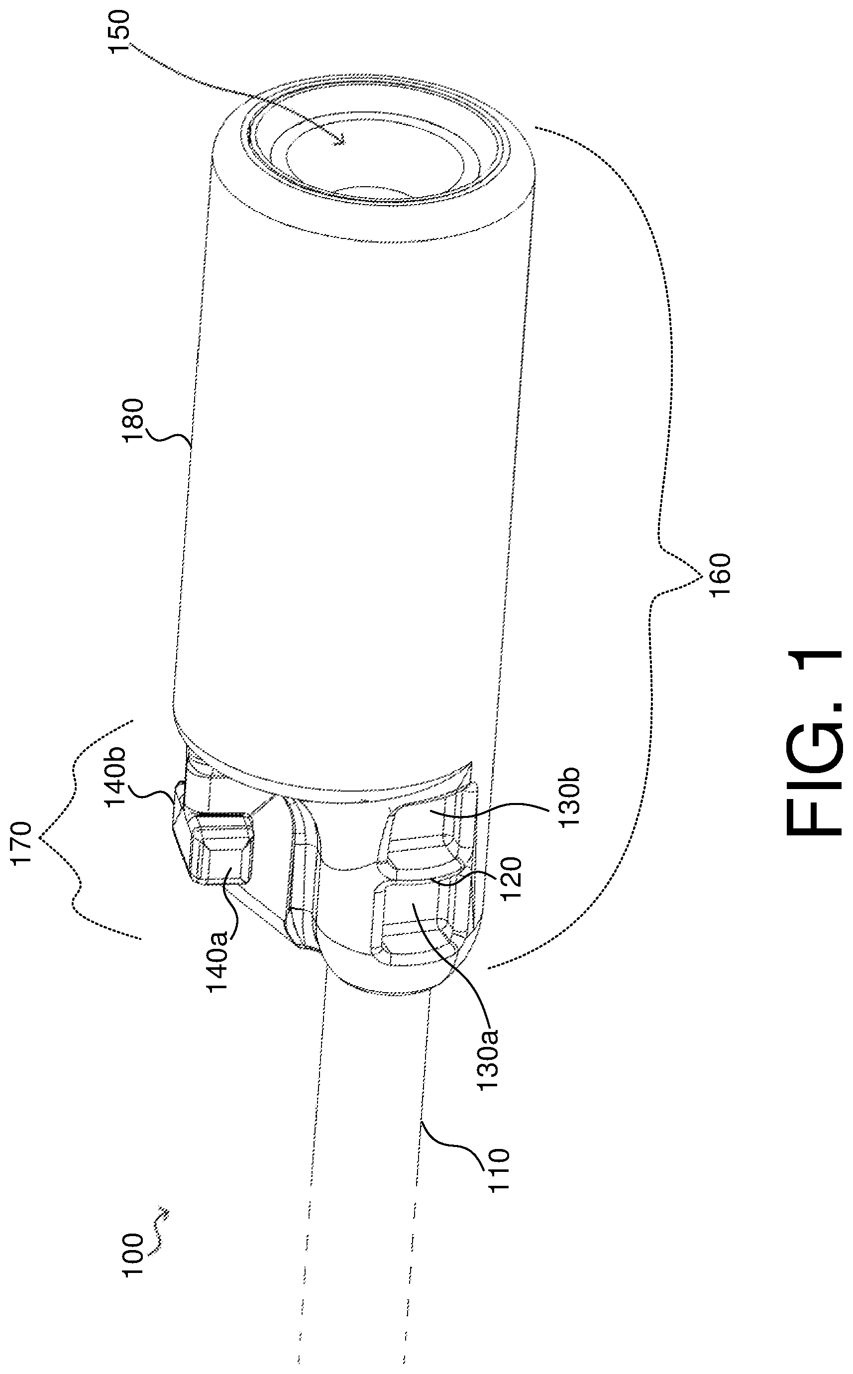 Patent US12599393 Figure 1 – Tethered laparoscopic probe grip