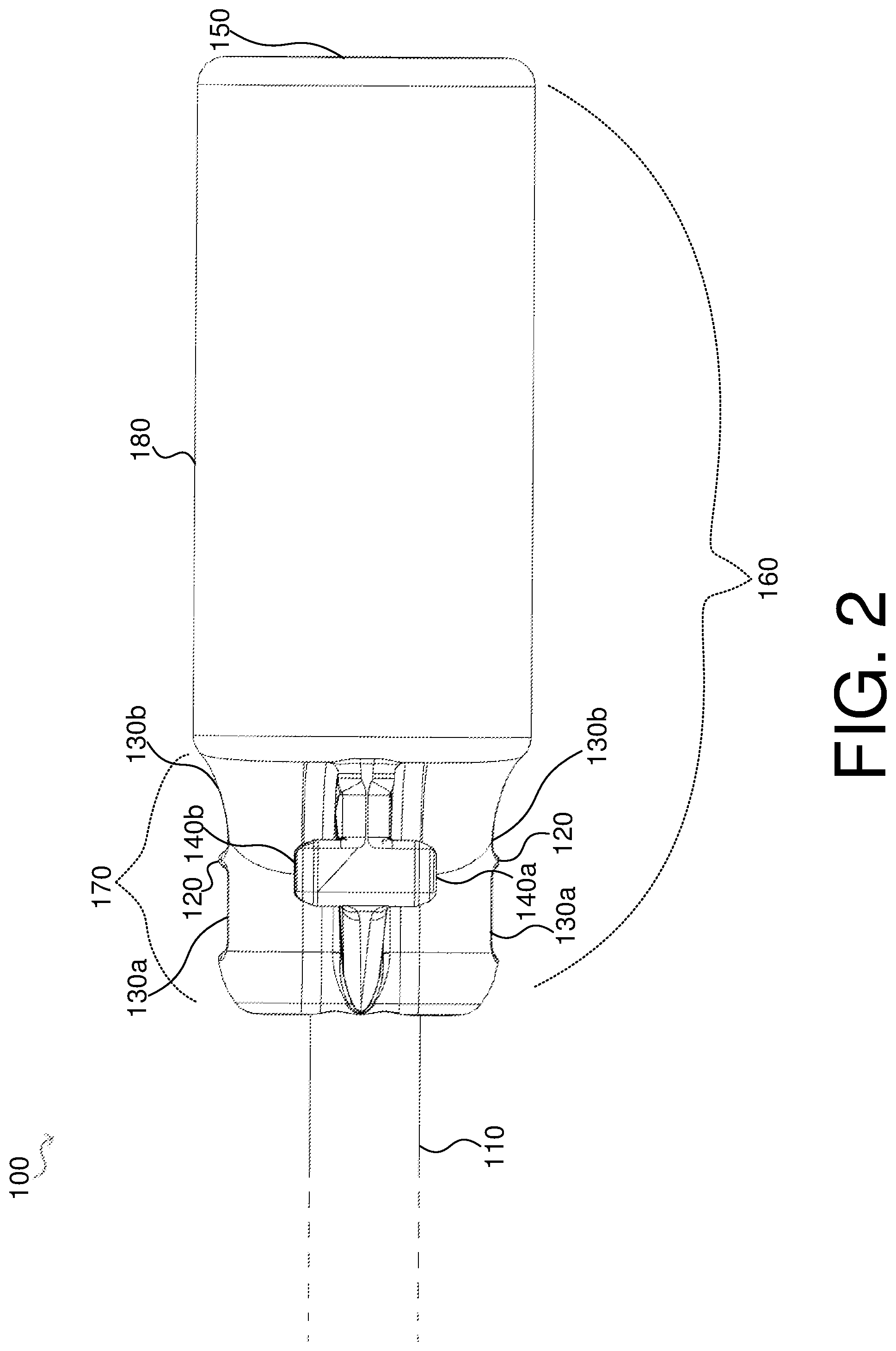 Patent US12599393 Figure 2 – Tethered laparoscopic probe grip