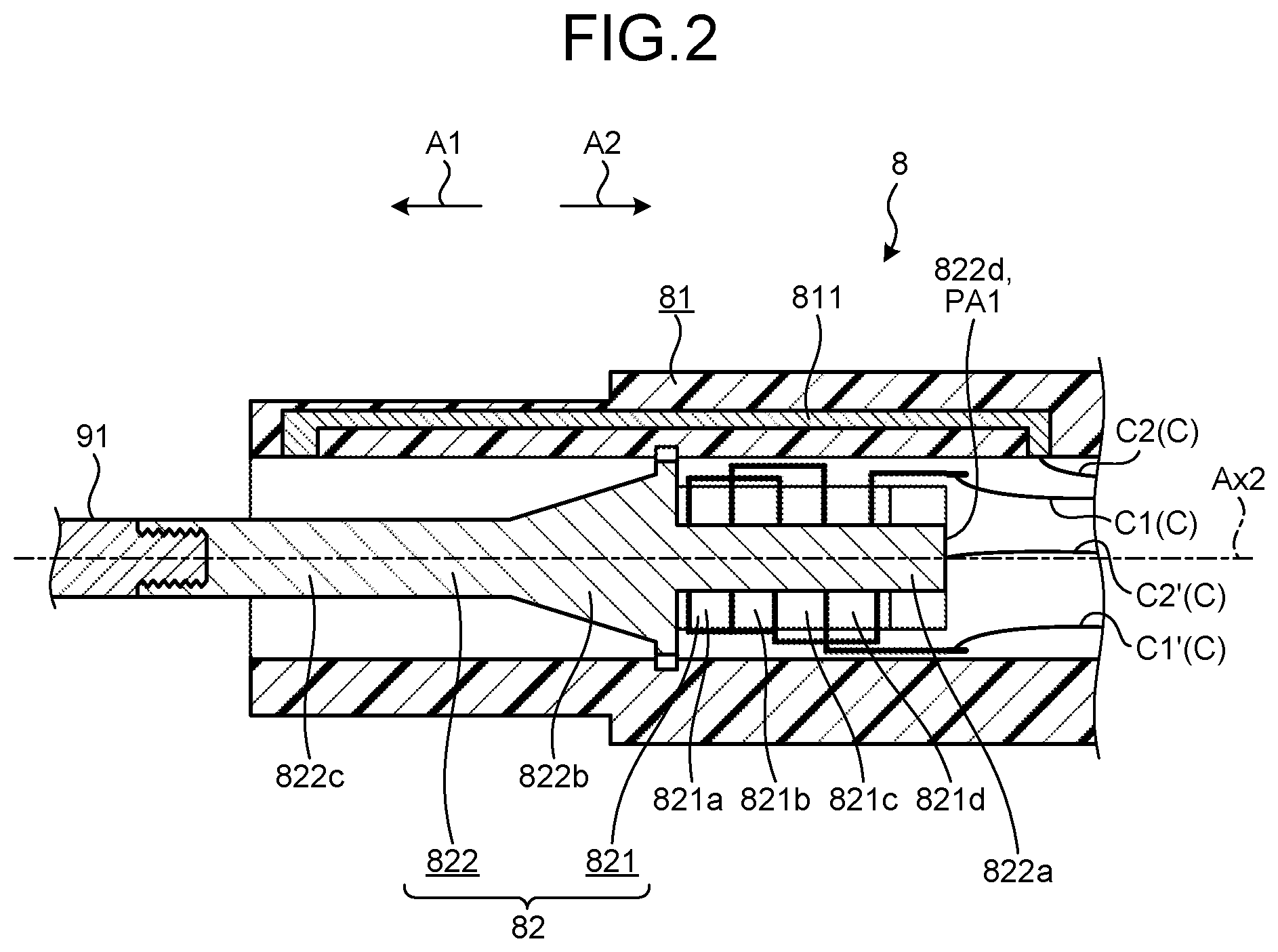 Patent US12599396 Figure 2 – Ultrasonic treatment instrument