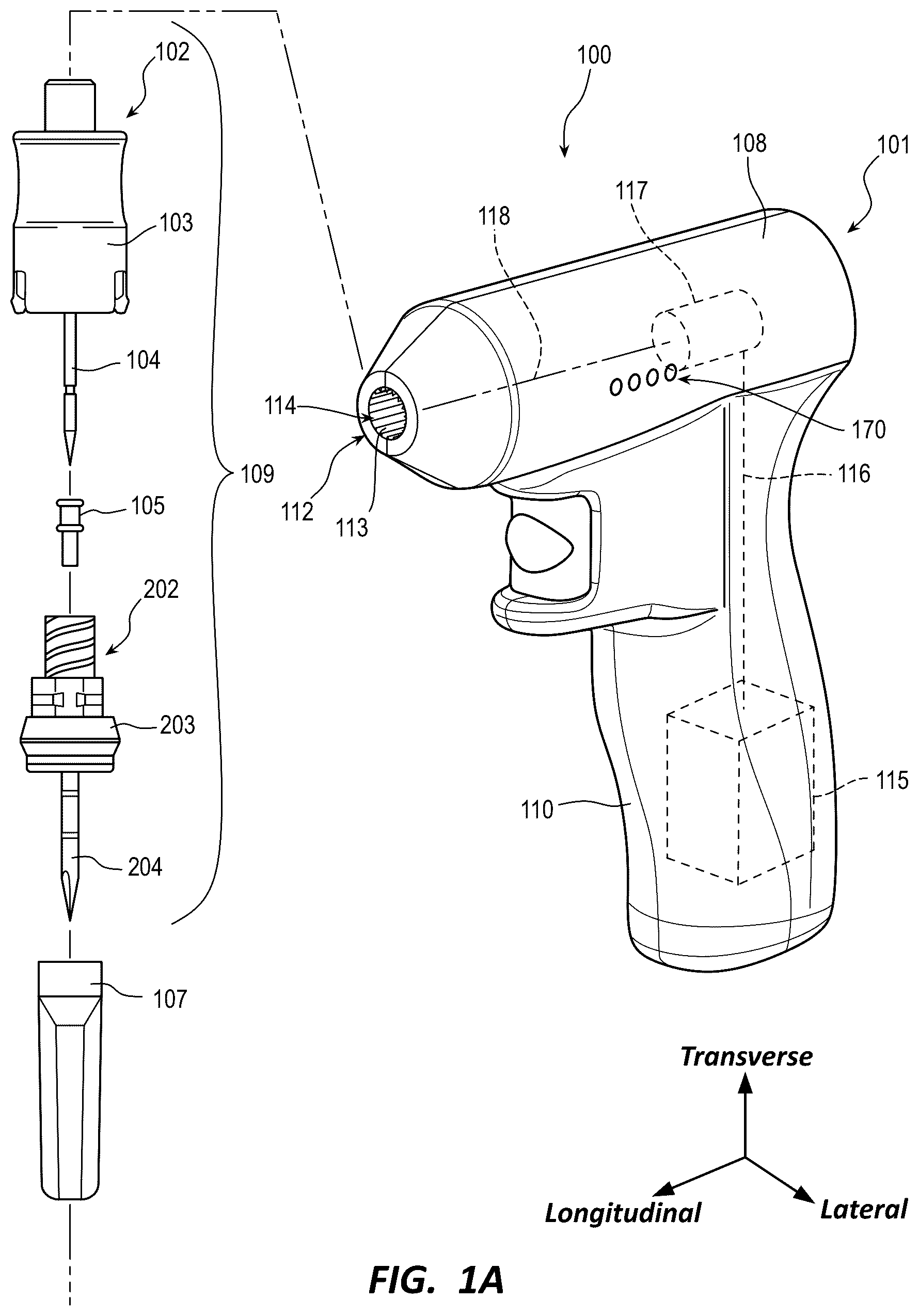 Patent US12599405 Figure 1 – Intraosseous device including a sensing obturator