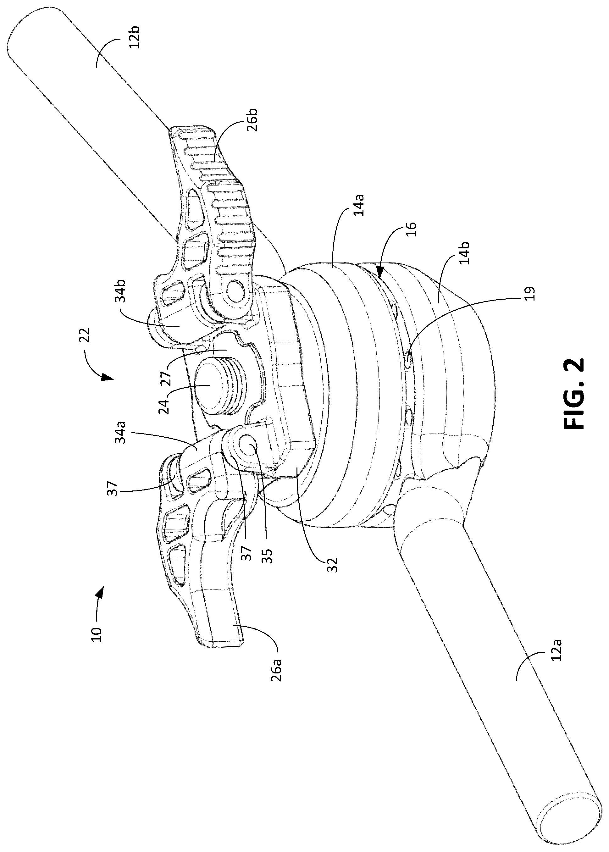 Patent US12599409 Figure 2 – Hinge apparatus for external bone fixator