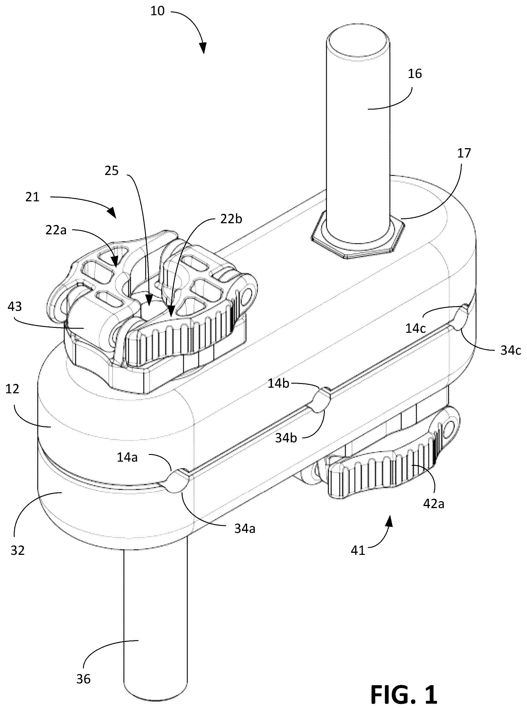 Patent US12599410 Figure 1 – Multi-clamp apparatus for external bone fixator