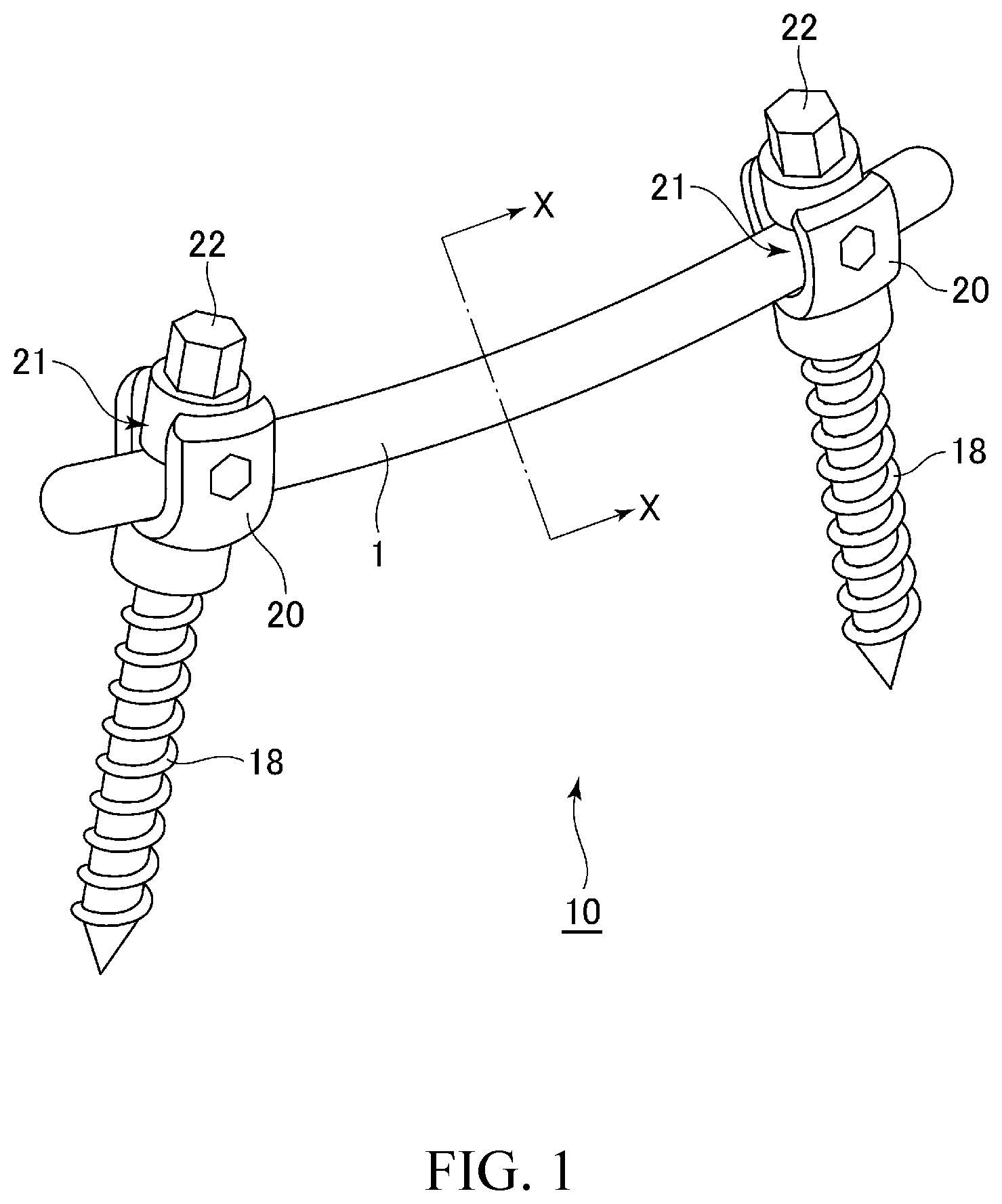 Patent US12599411 Figure 1 – Rod for spinal brace