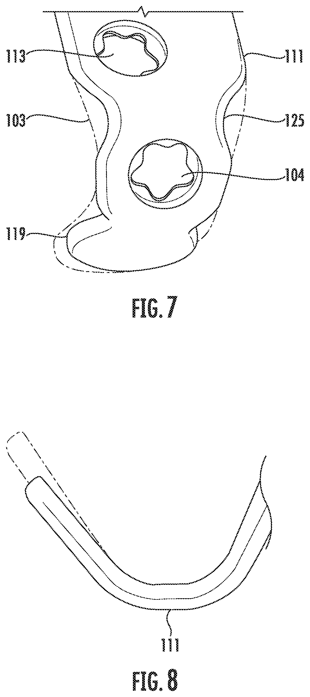 Patent US12599417 Figure 7 – Patella bone plate systems