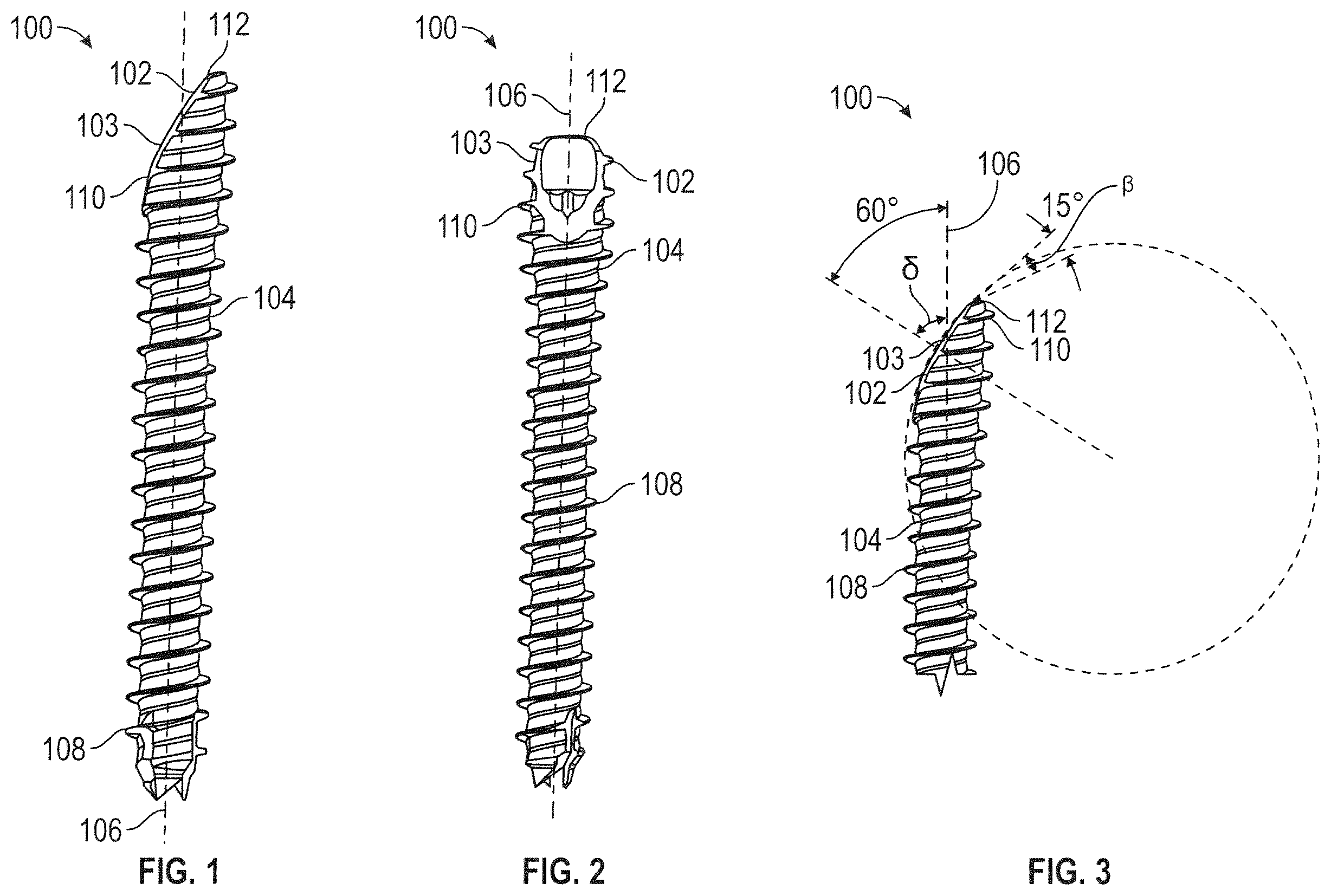 Patent US12599419 — Beveled screw — Figure 1
