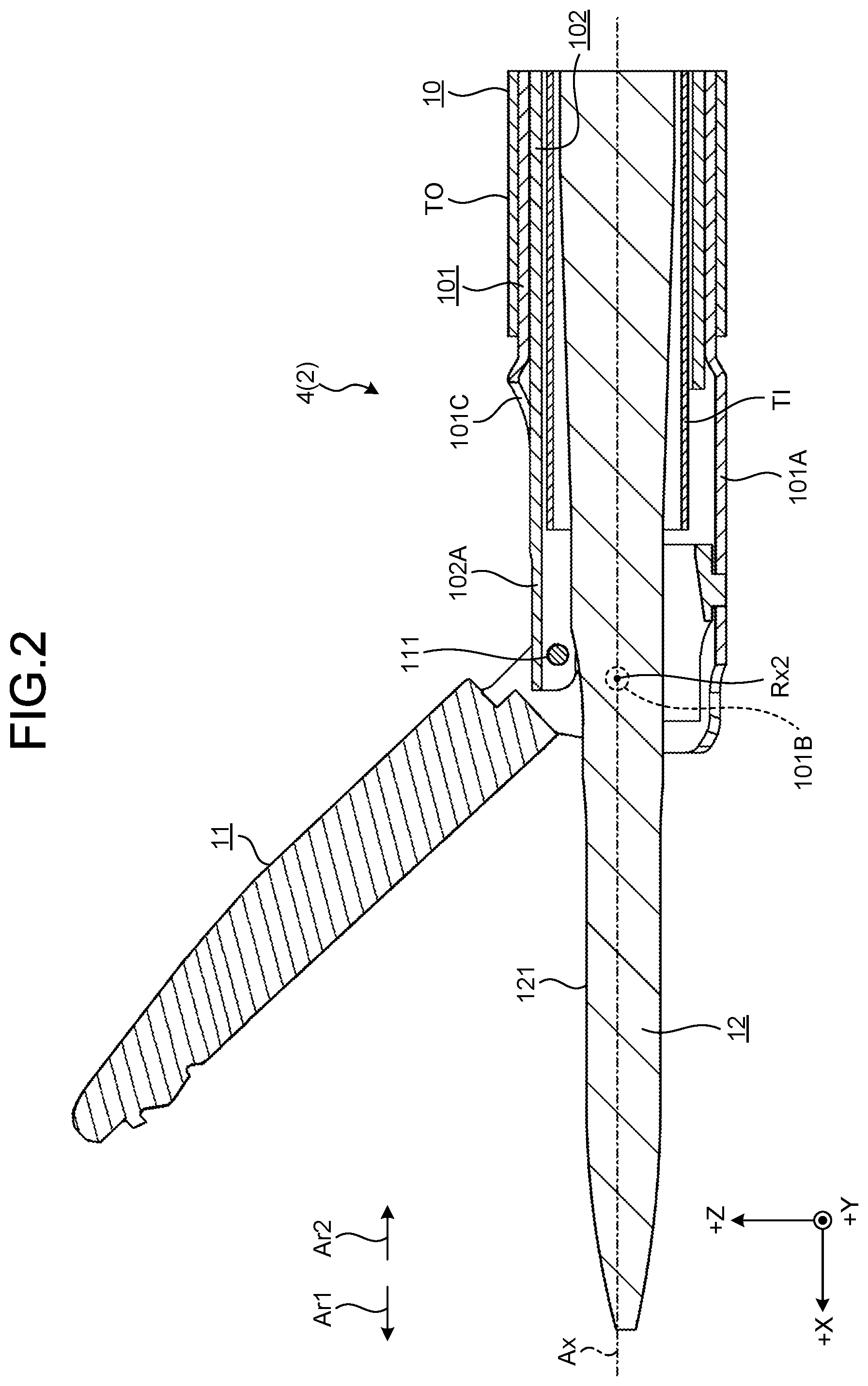 Patent US12599428 Figure 2 – Energy treatment tool and treatment system