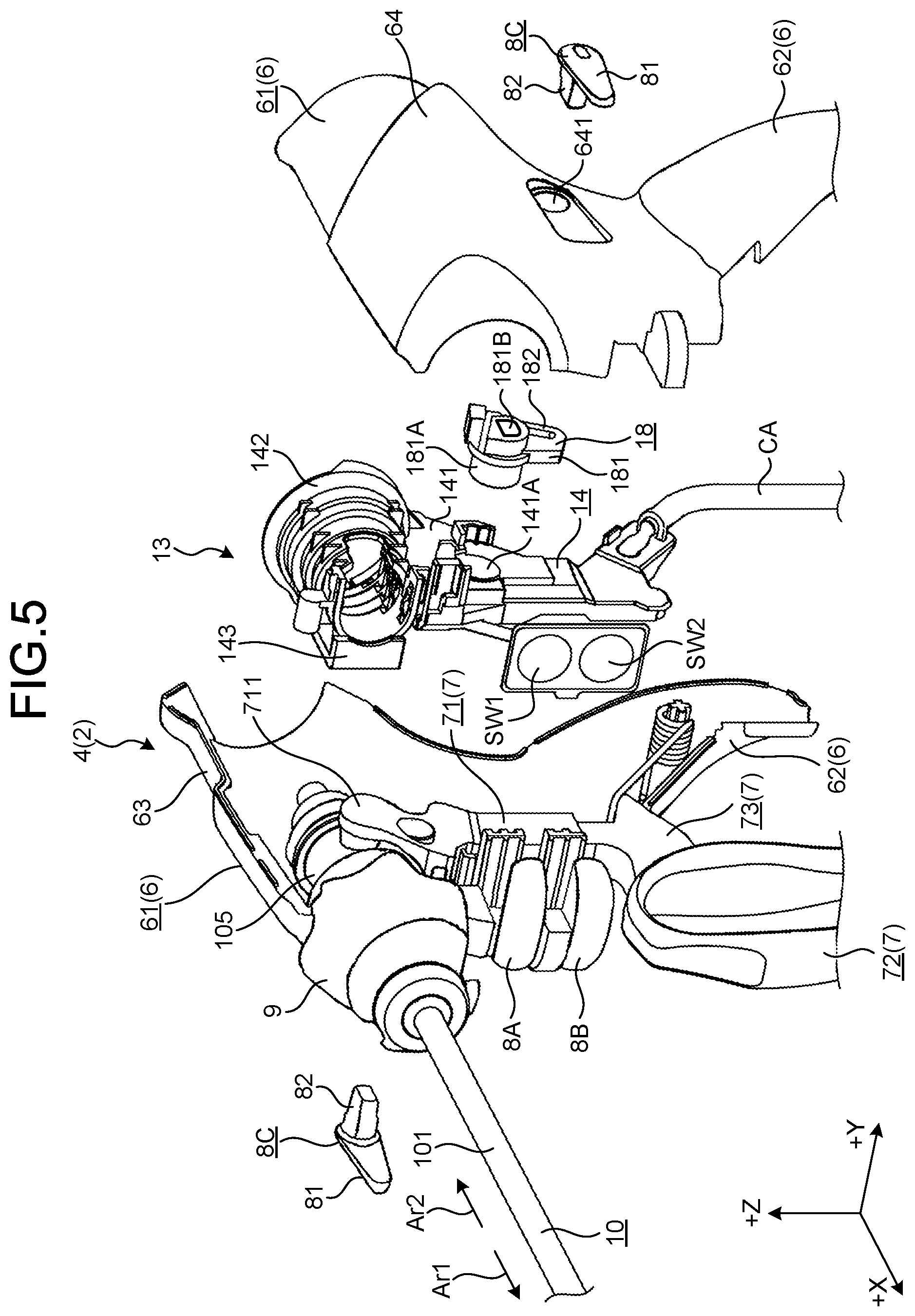 Patent US12599428 Figure 5 – Energy treatment tool and treatment system