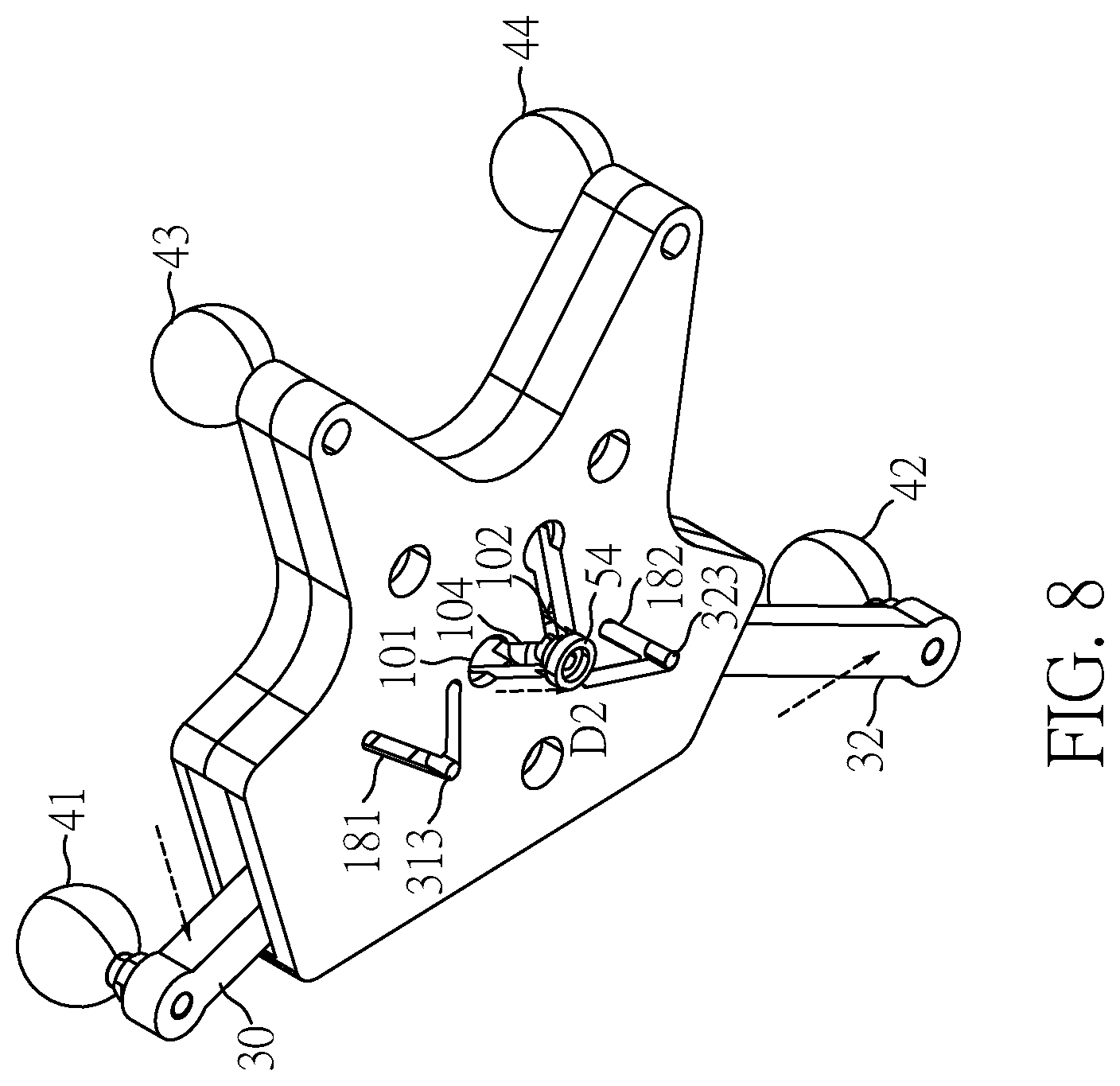 Patent US12599440 Figure 8 – Adjustable marker reference device