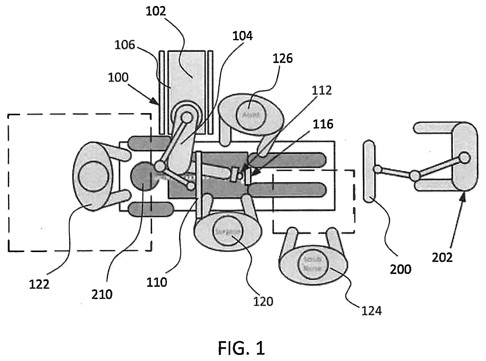 Patent US12599443 Figure 1 – Surgical robotic automation with tracking markers and controlled tool advancement