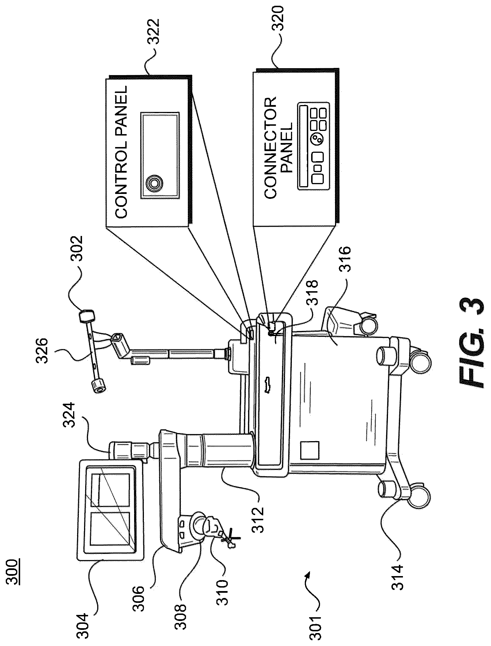 Patent US12599443 Figure 3 – Surgical robotic automation with tracking markers and controlled tool advancement