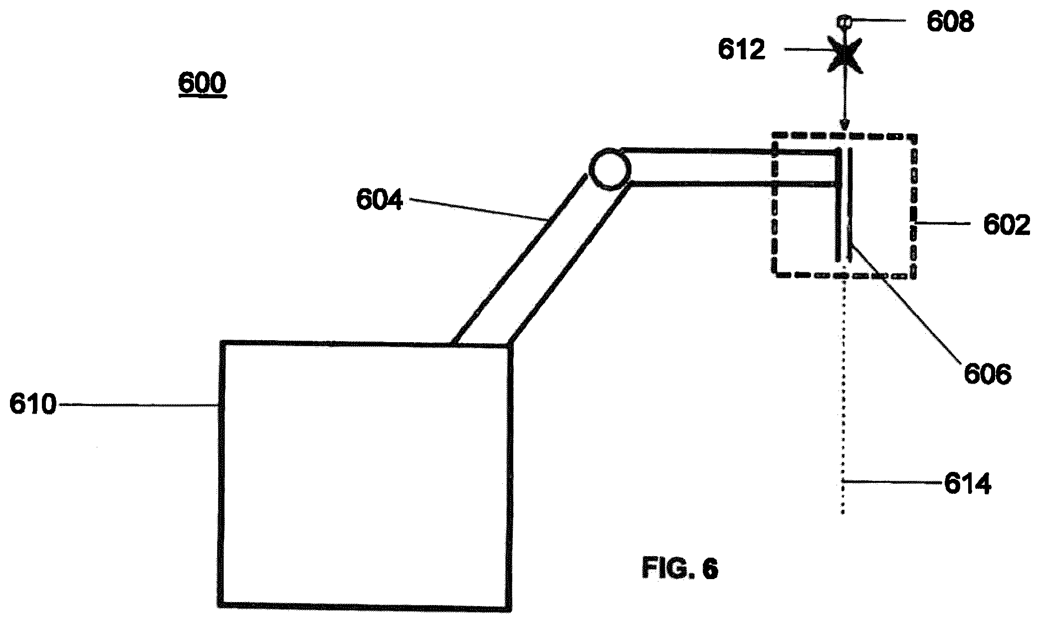 Patent US12599443 Figure 6 – Surgical robotic automation with tracking markers and controlled tool advancement