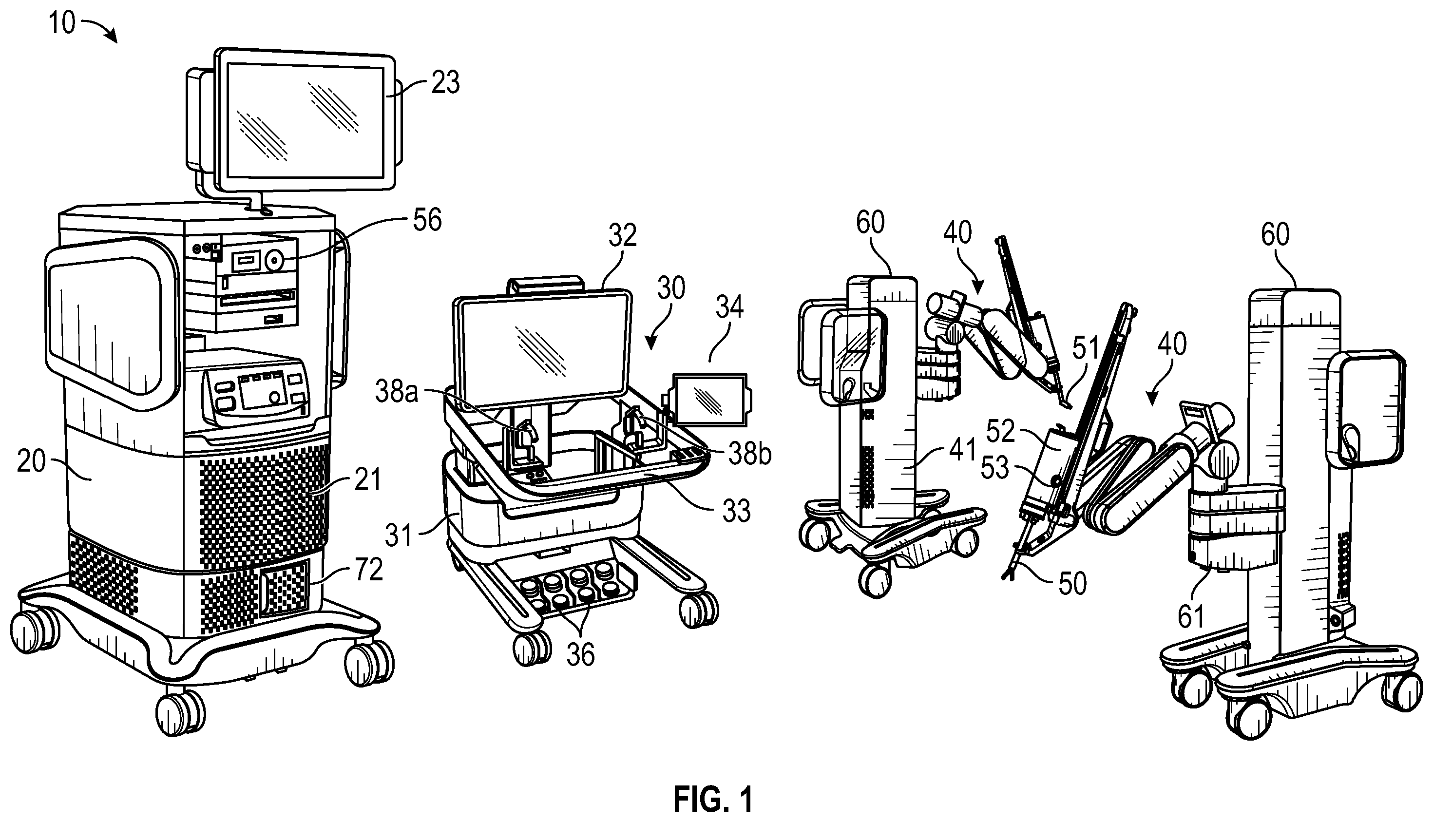 Patent US12599445 Figure 1 – Surgical robotic system and method for cart power switchover