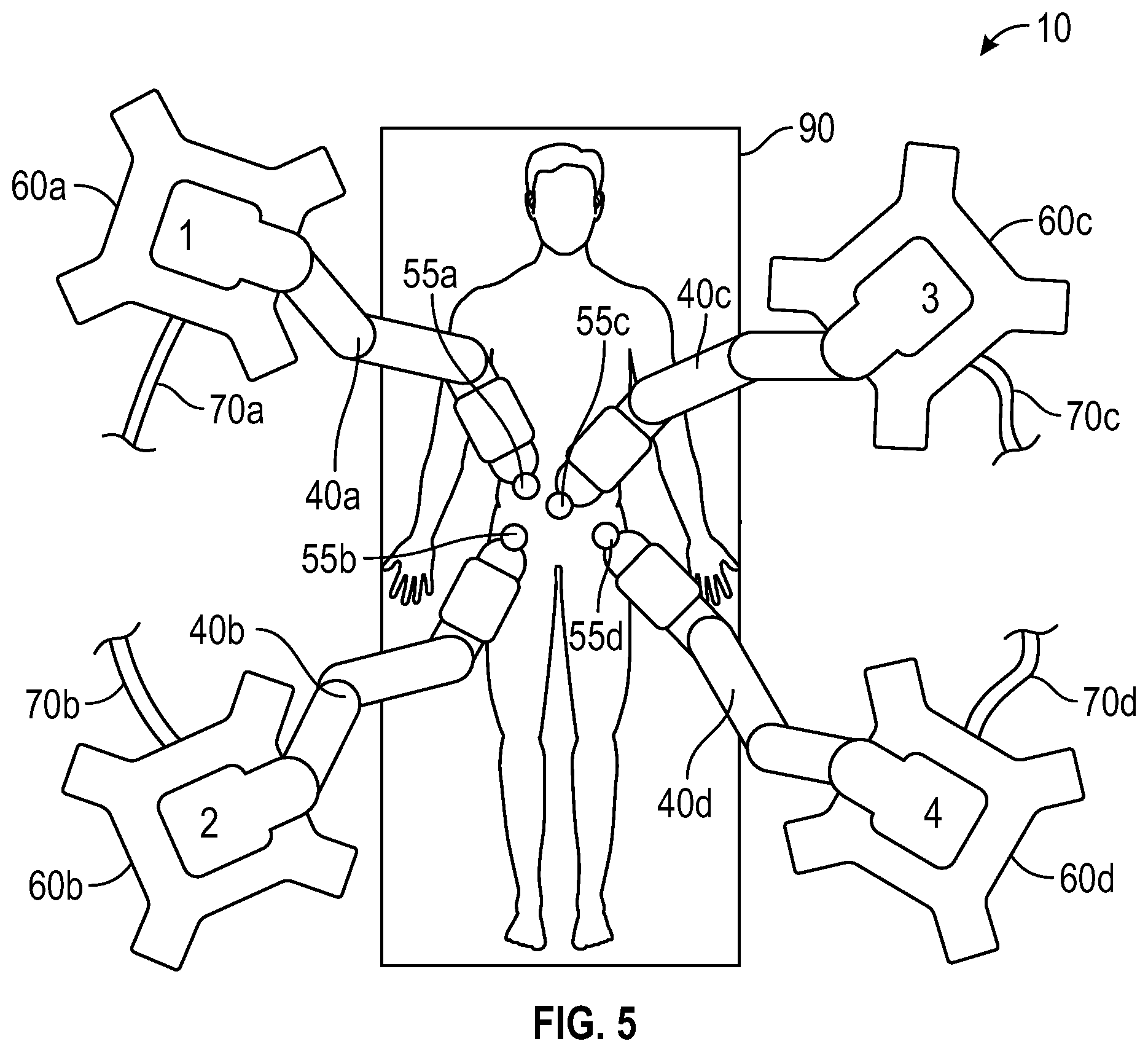 Patent US12599445 Figure 5 – Surgical robotic system and method for cart power switchover