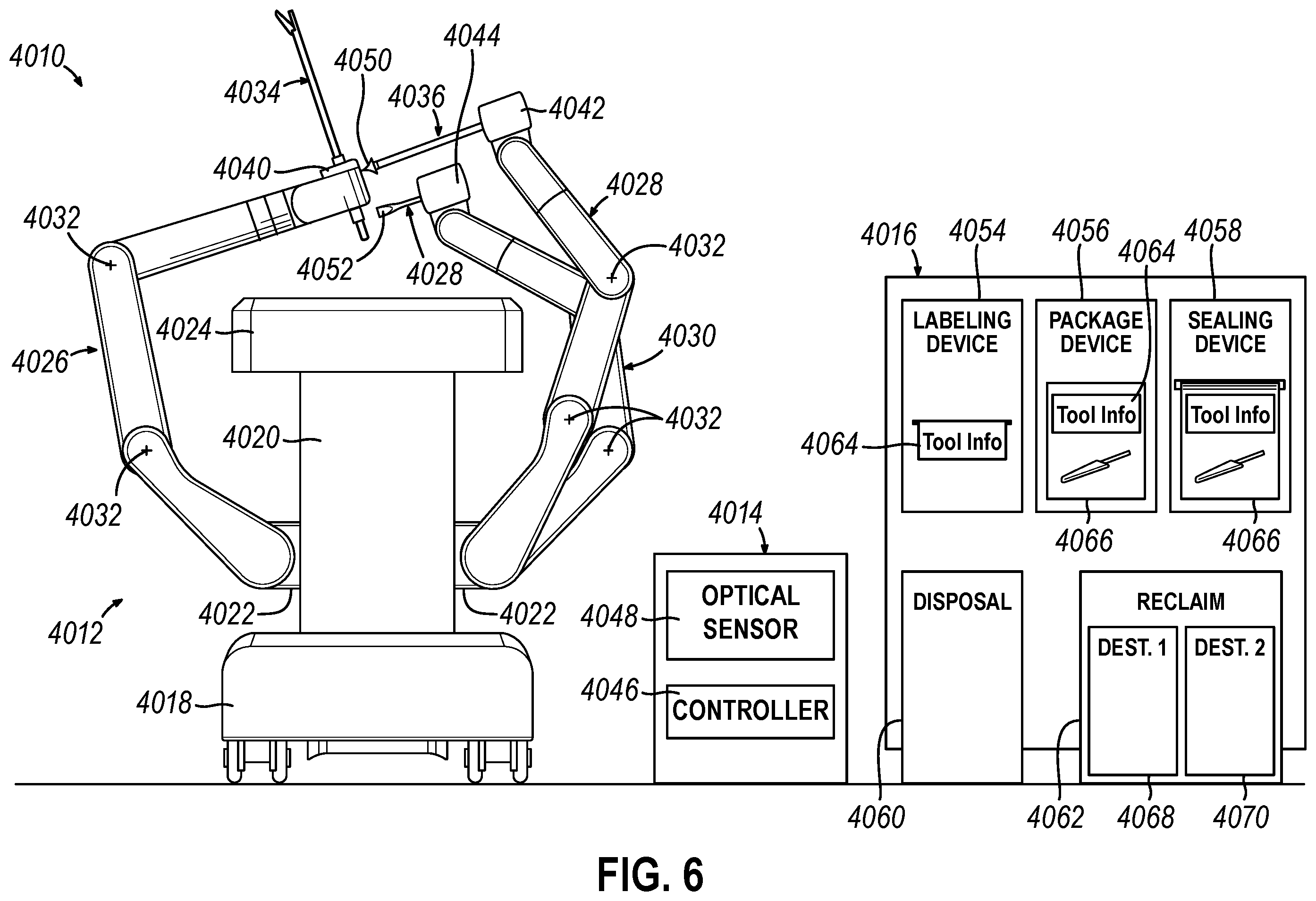 Patent US12599446 Figure 5 – Robotic surgical system with removable portion and method of disassembling same