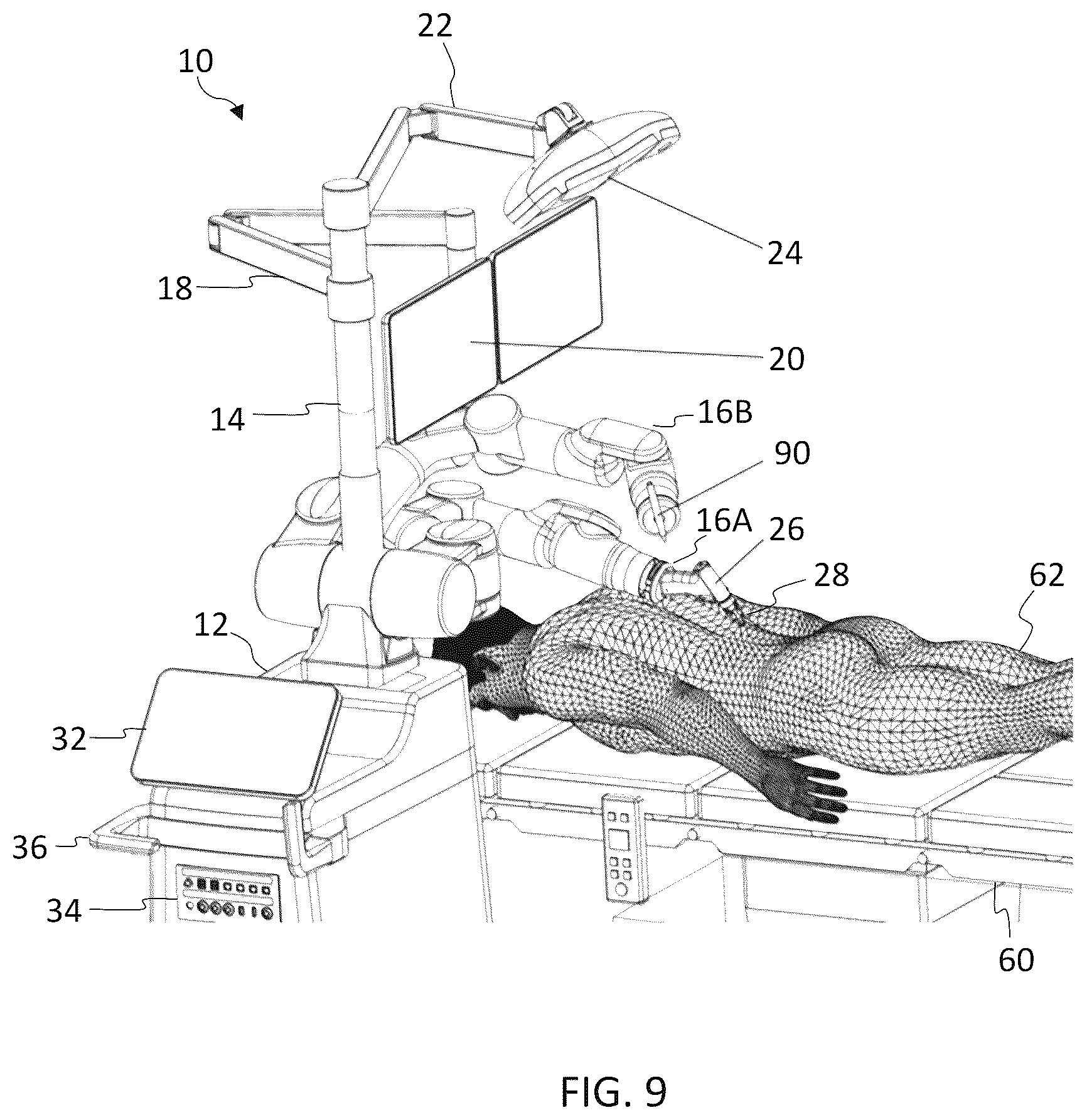 Patent US12599447 Figure 10 – Surgical robotic system