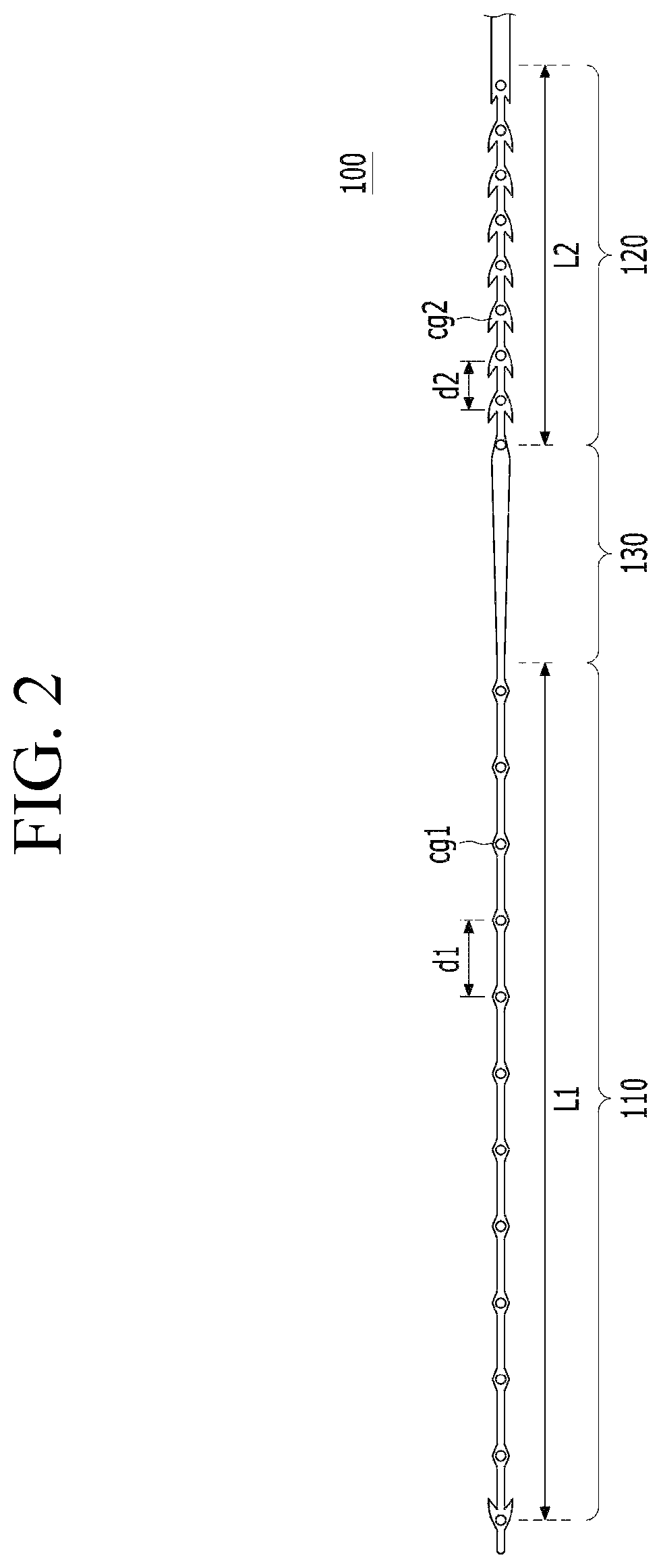 Patent US12599478 Figure 2 – Lifting suture for rhinoplasty and manufacturing method thereof