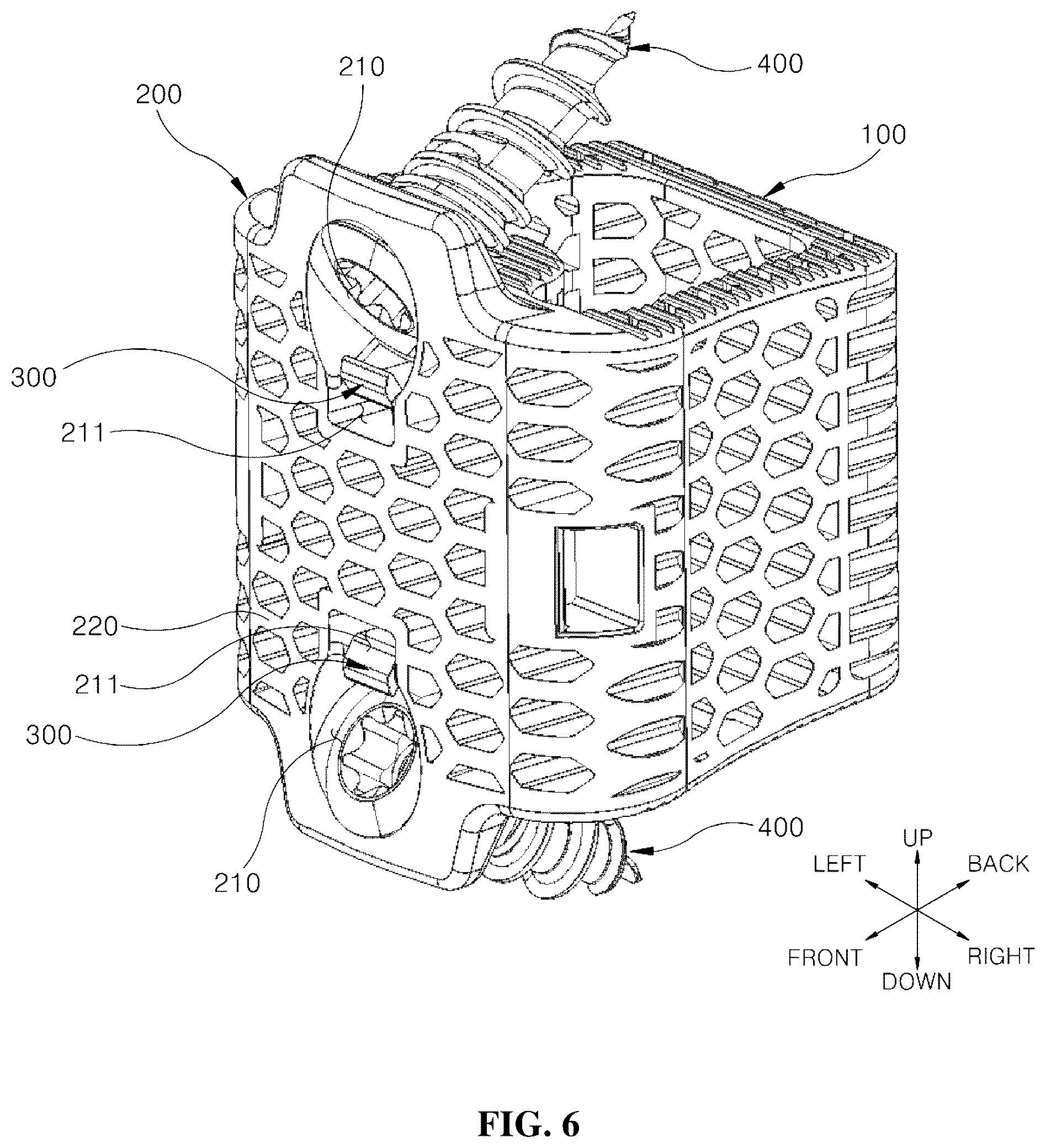 Patent US12599489 Figure 6 – Spinal cage fixable through insertion of bone screws