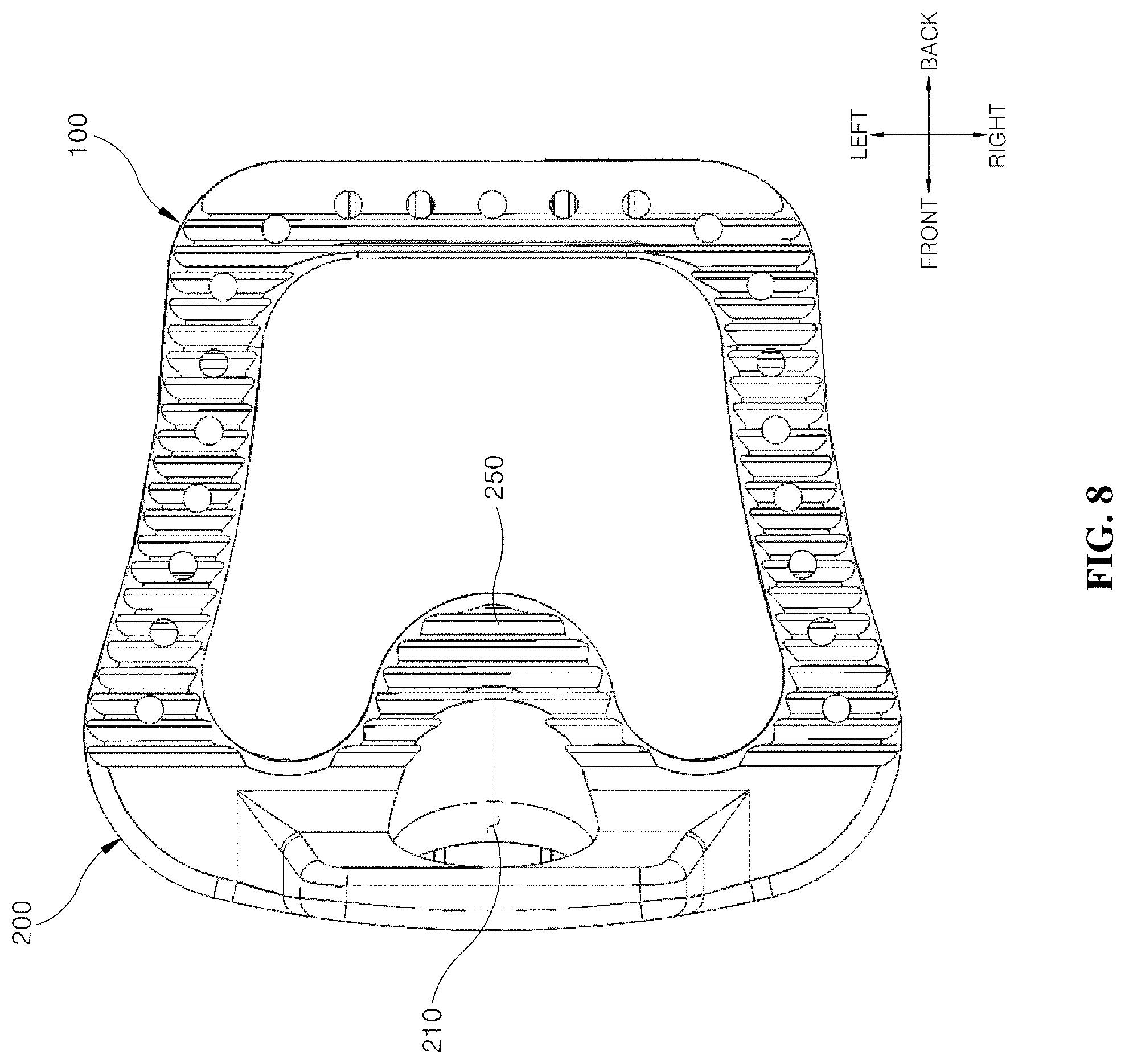 Patent US12599489 Figure 8 – Spinal cage fixable through insertion of bone screws