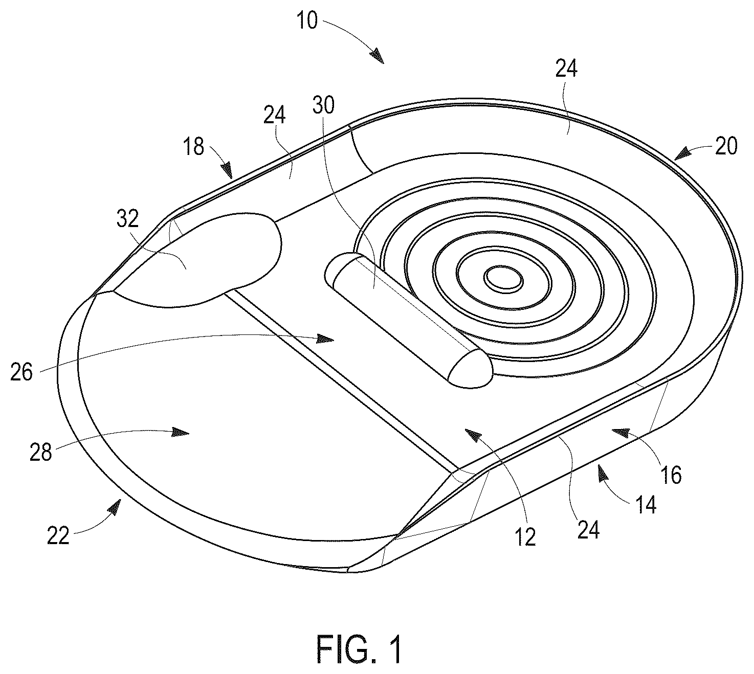 Patent US12599494 Figure 1 – Force redistribution hindfoot shoe insert
