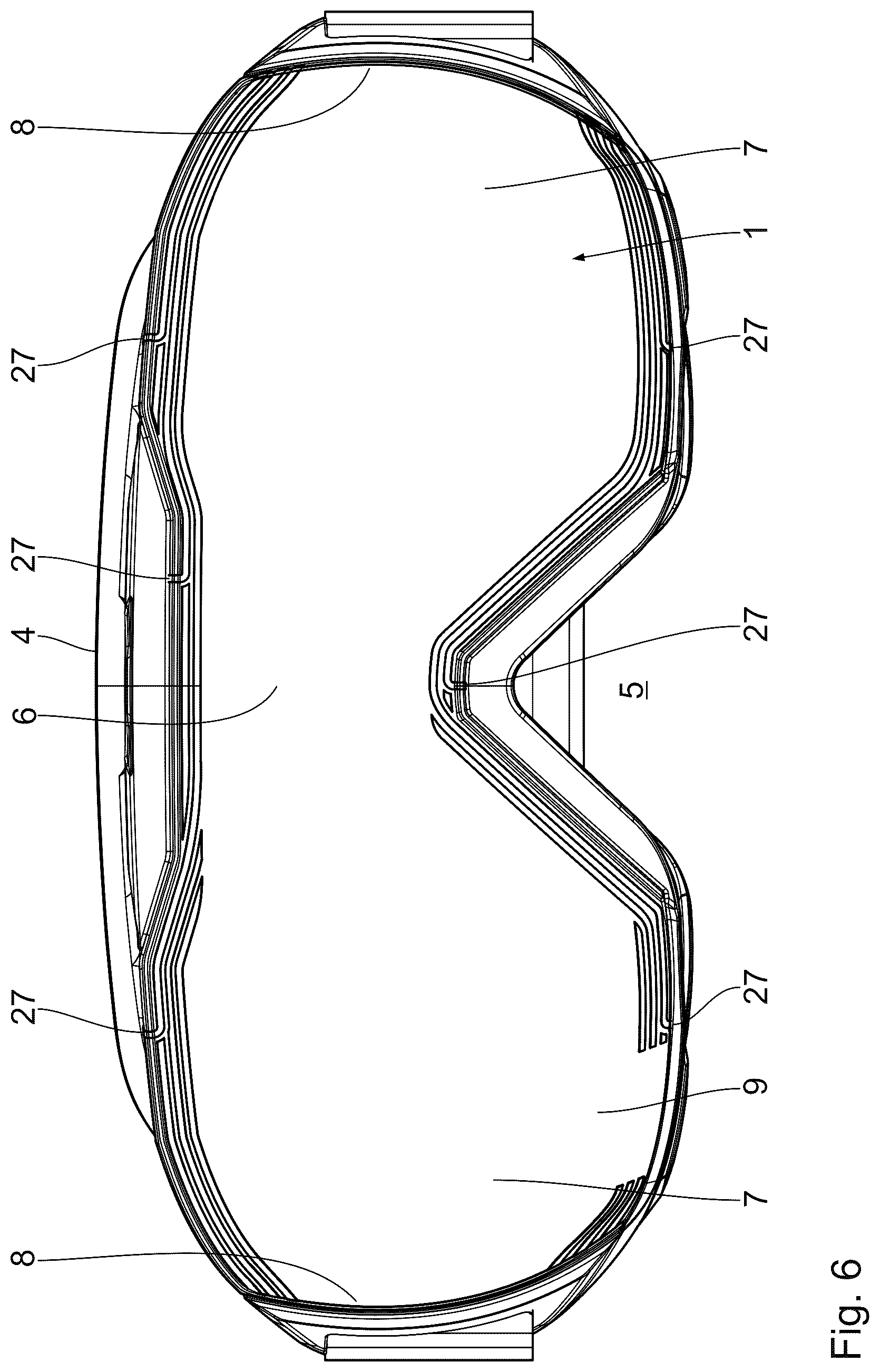 Patent US12599503 Figure 6 – Goggle lens
