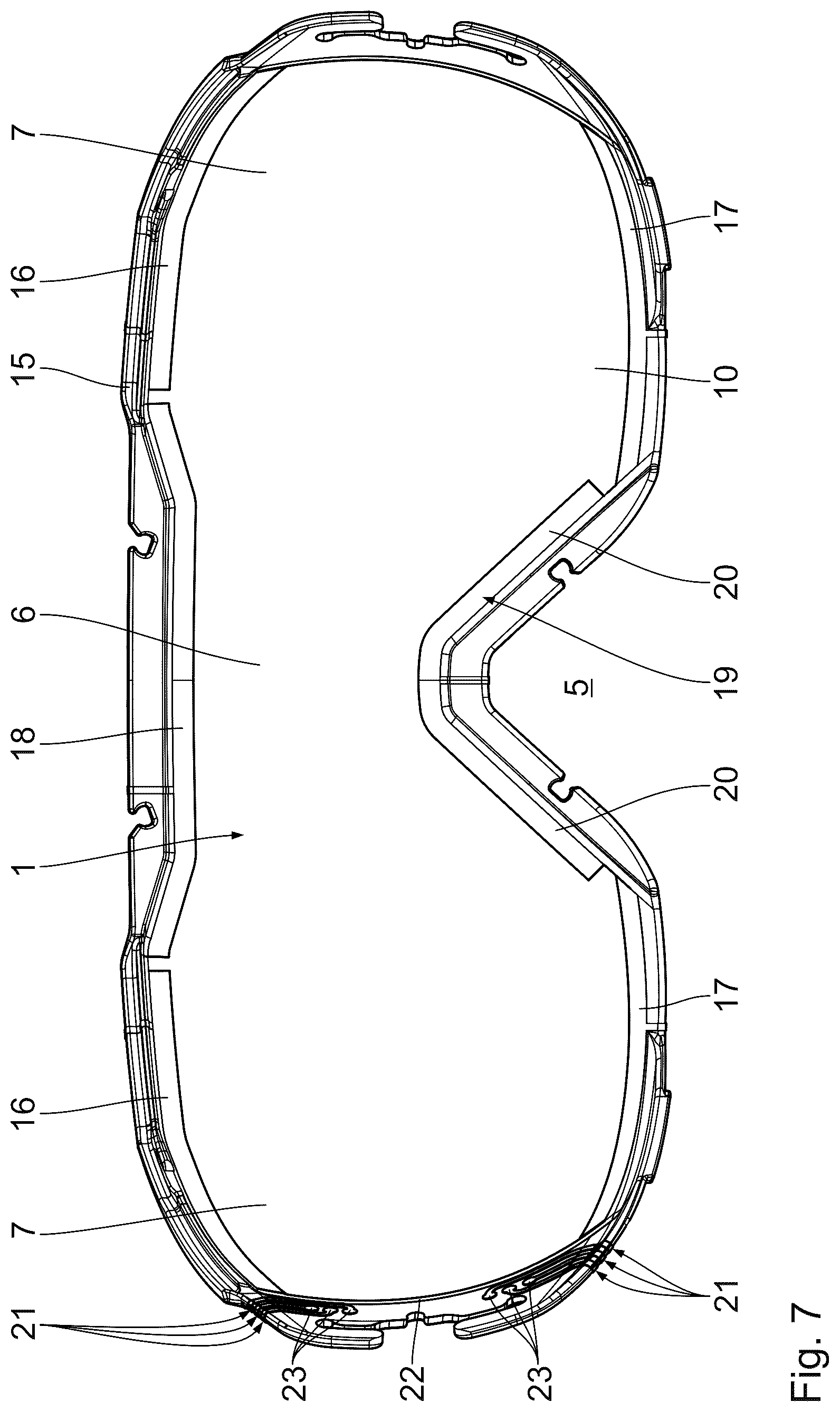 Patent US12599503 Figure 7 – Goggle lens