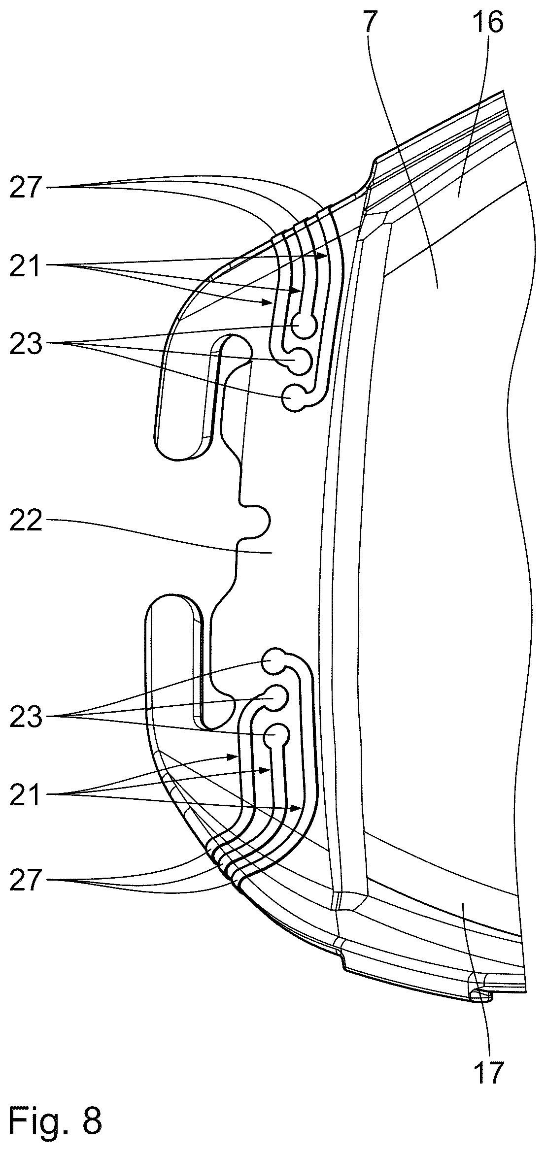 Patent US12599503 Figure 8 – Goggle lens