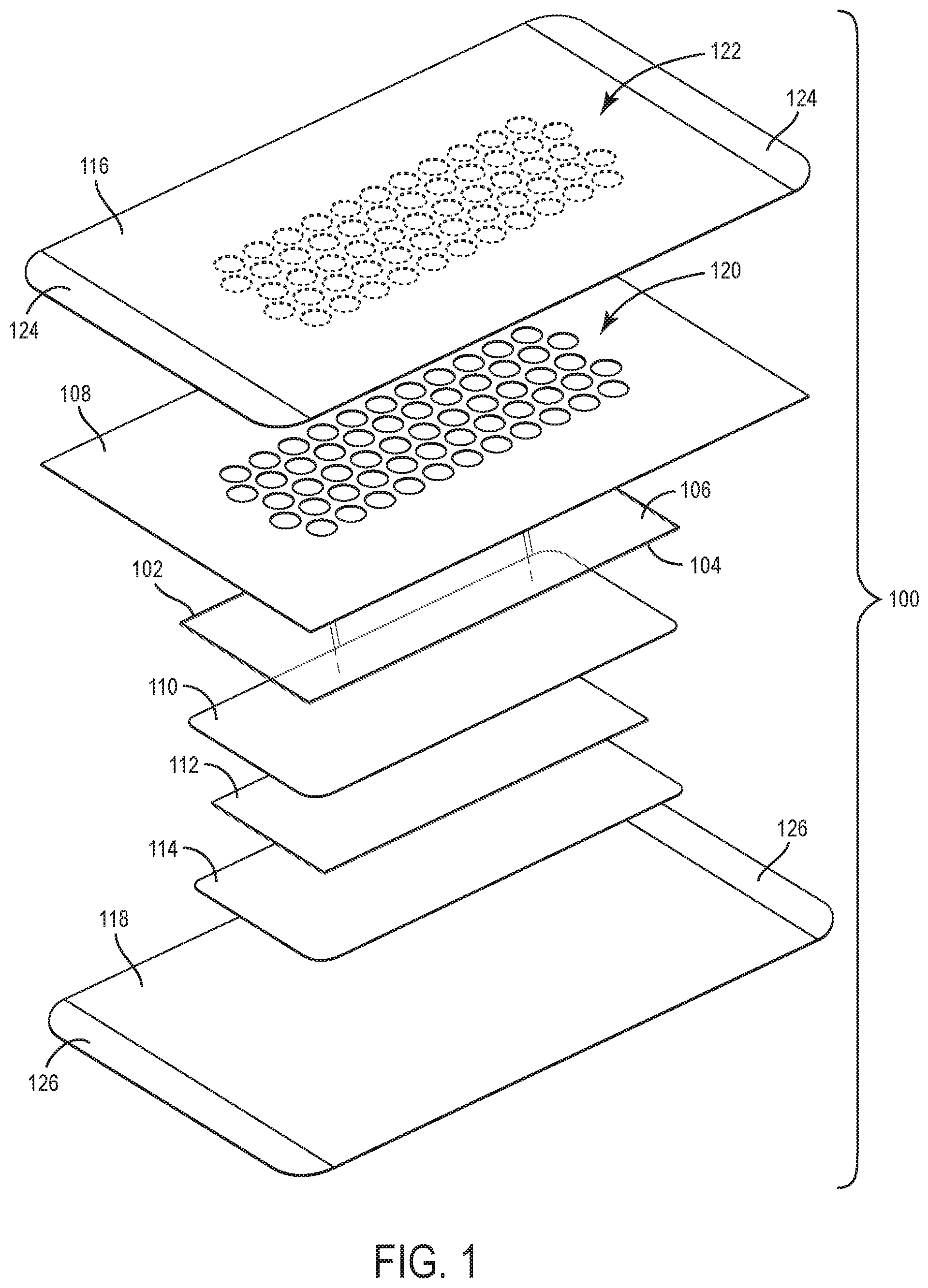 Patent US12599504 Figure 1 – Wound dressing with fluid management