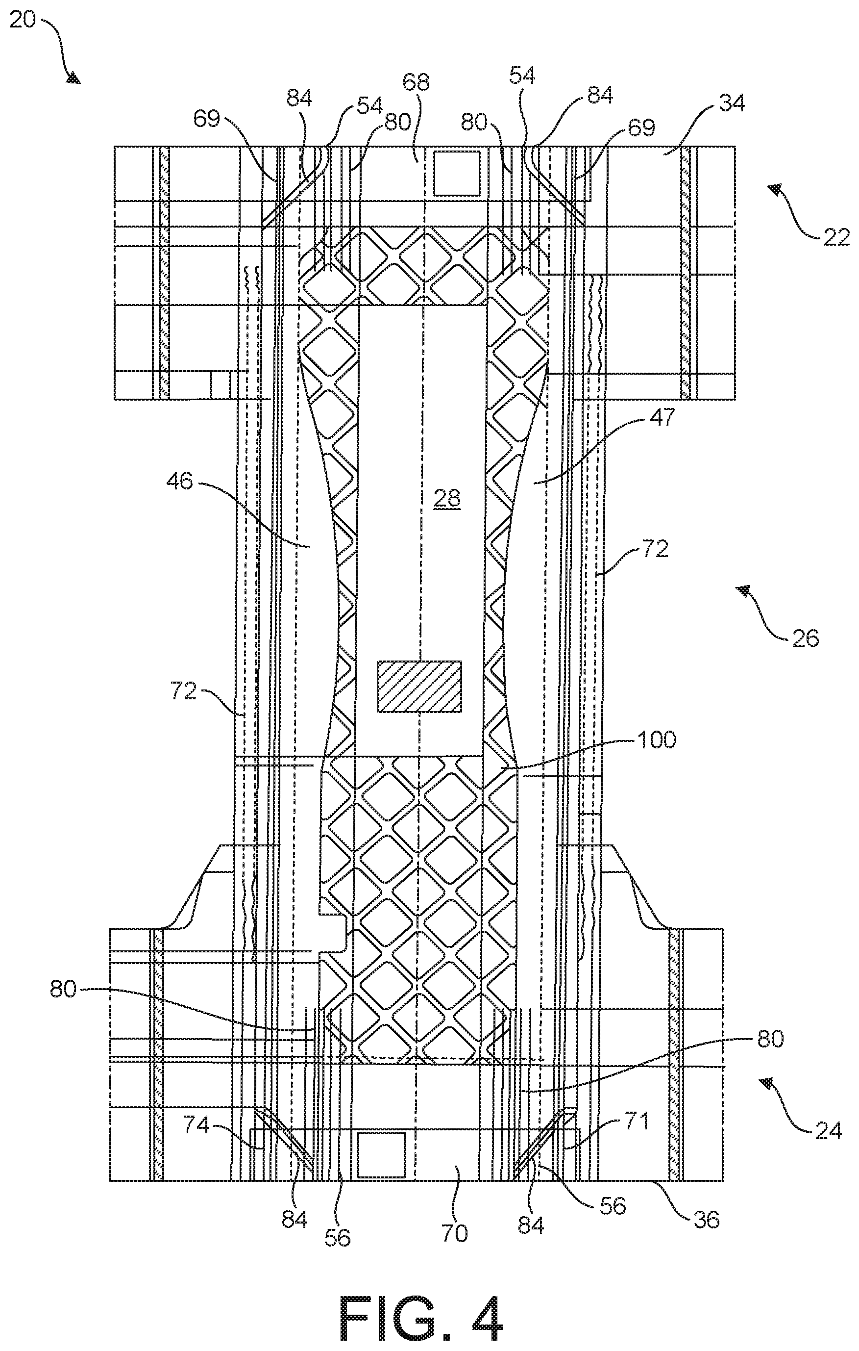 Patent US12599510 Figure 4 – Absorbent article with leak-proof containment flaps