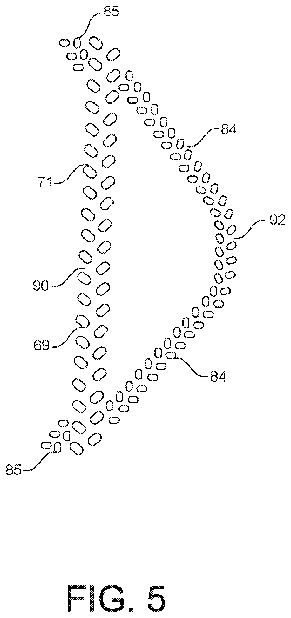 Patent US12599510 Figure 5 – Absorbent article with leak-proof containment flaps
