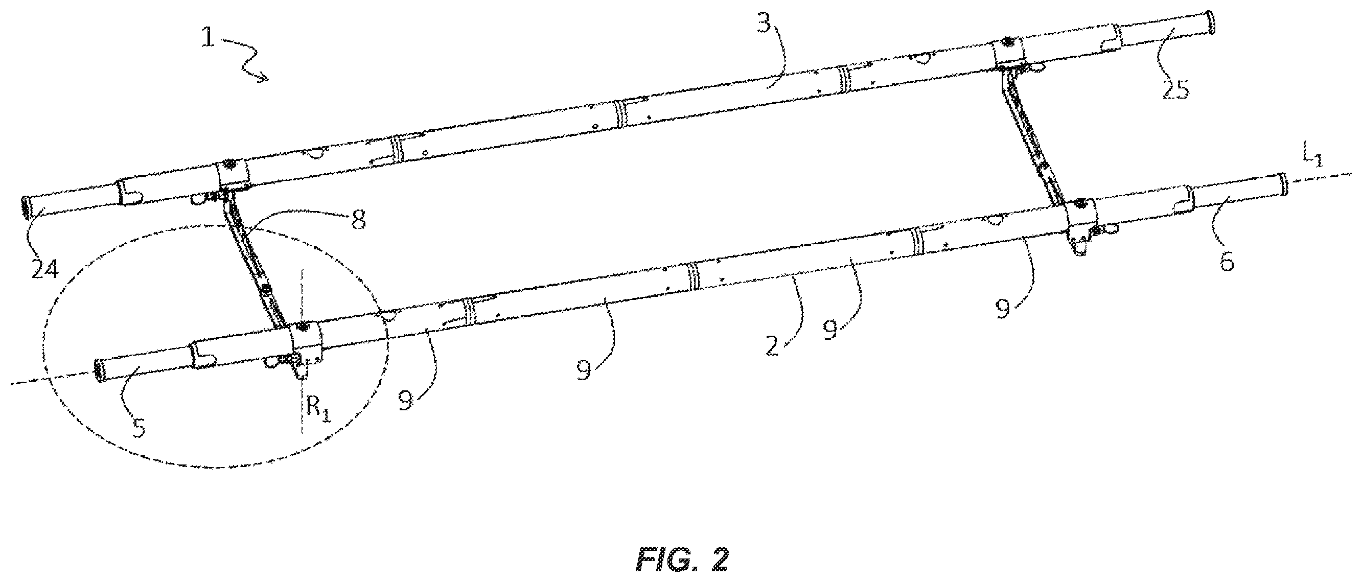 Patent US12599516 Figure 2 – Collapsible stretcher