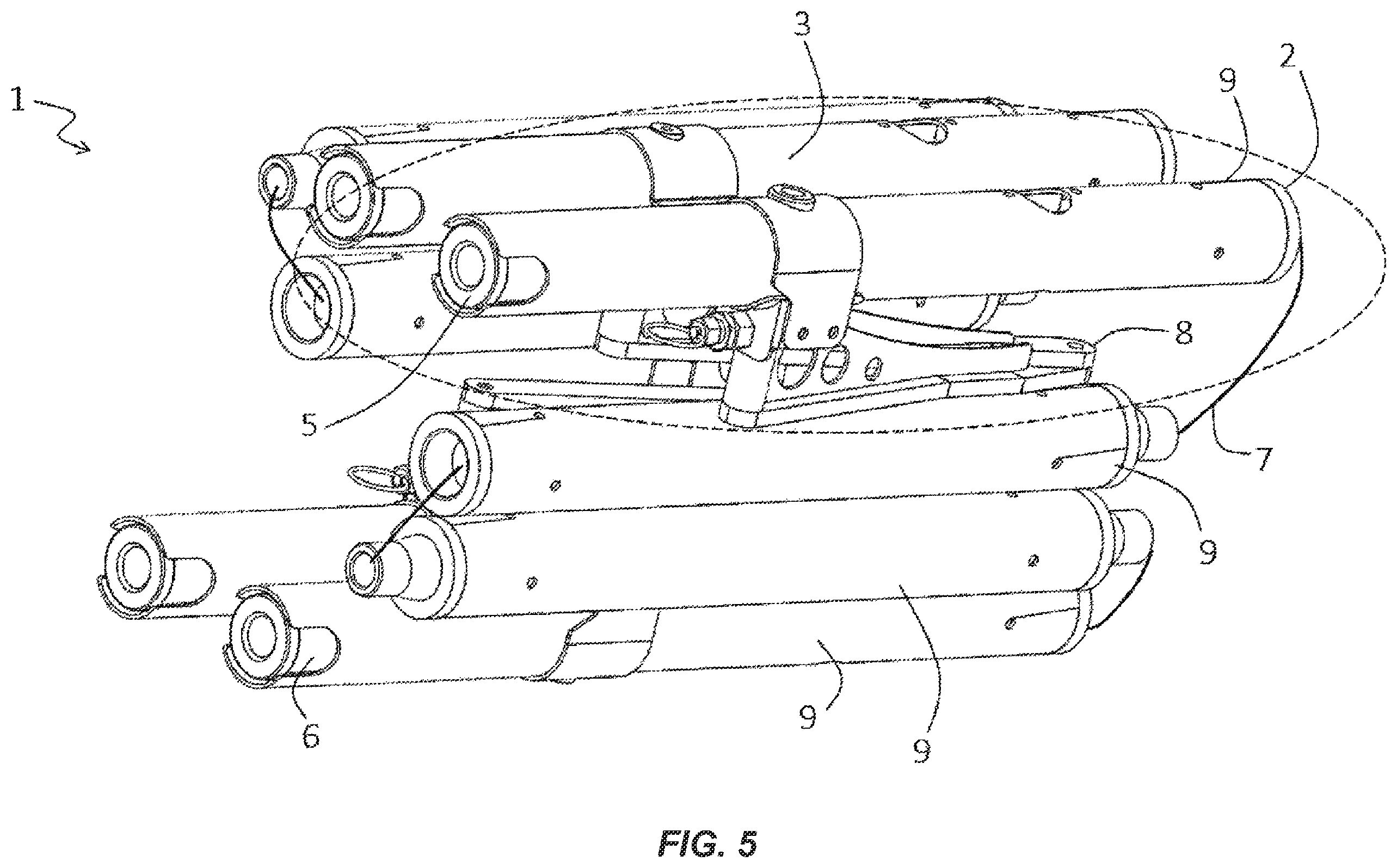 Patent US12599516 Figure 5 – Collapsible stretcher
