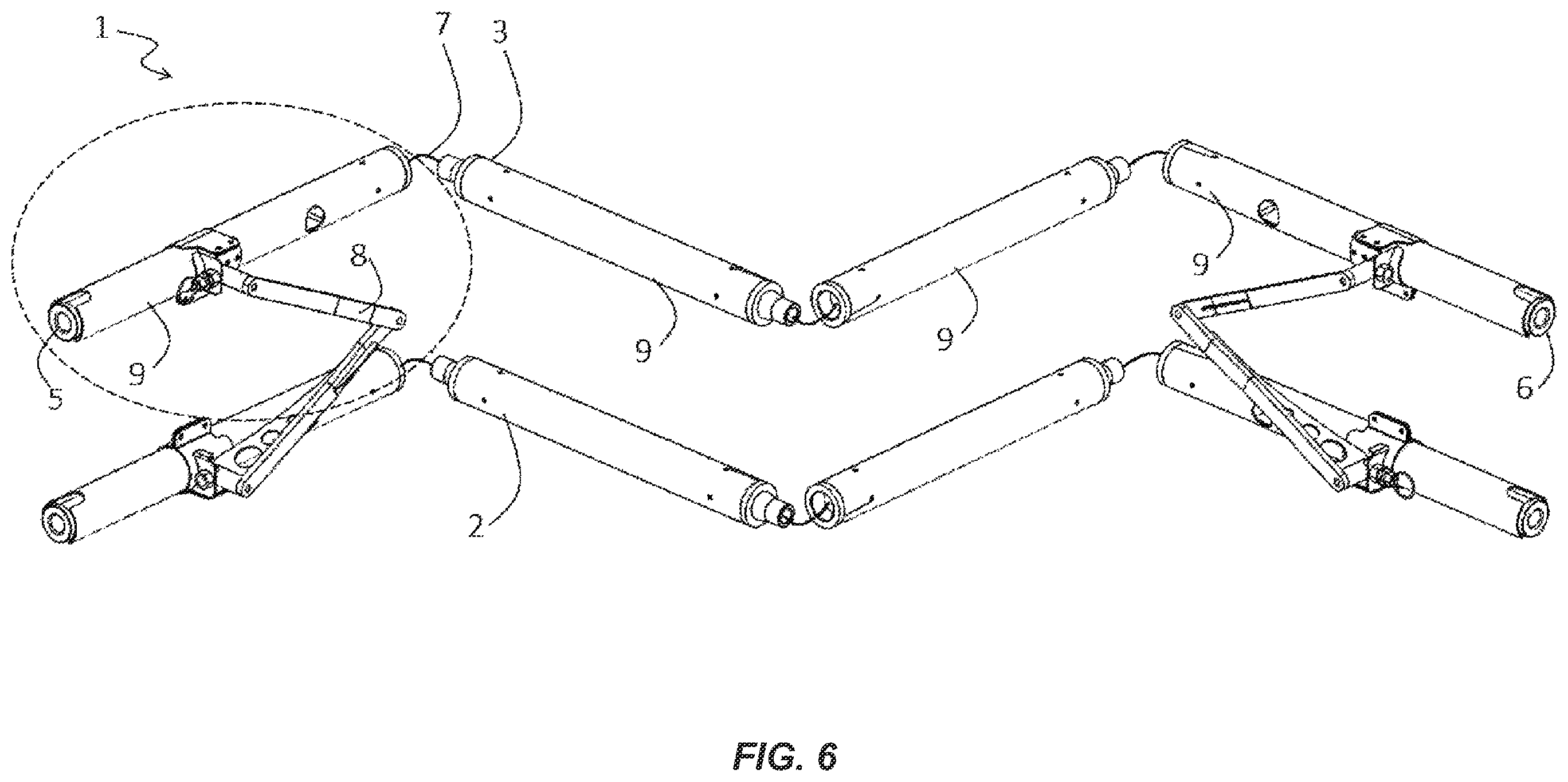 Patent US12599516 Figure 6 – Collapsible stretcher