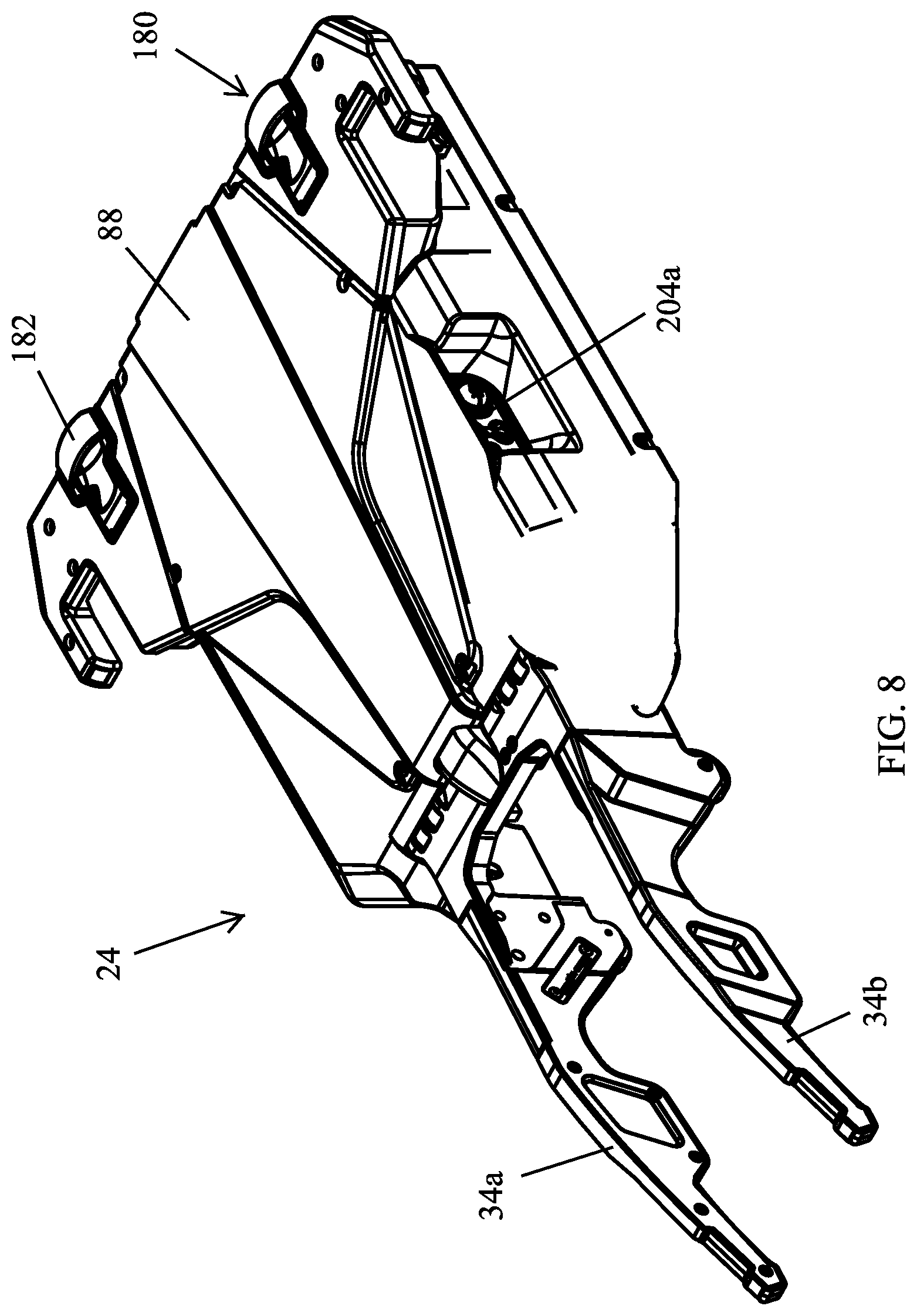 Patent US12599518 Figure 8 – Ambulance cot and loading and unloading system