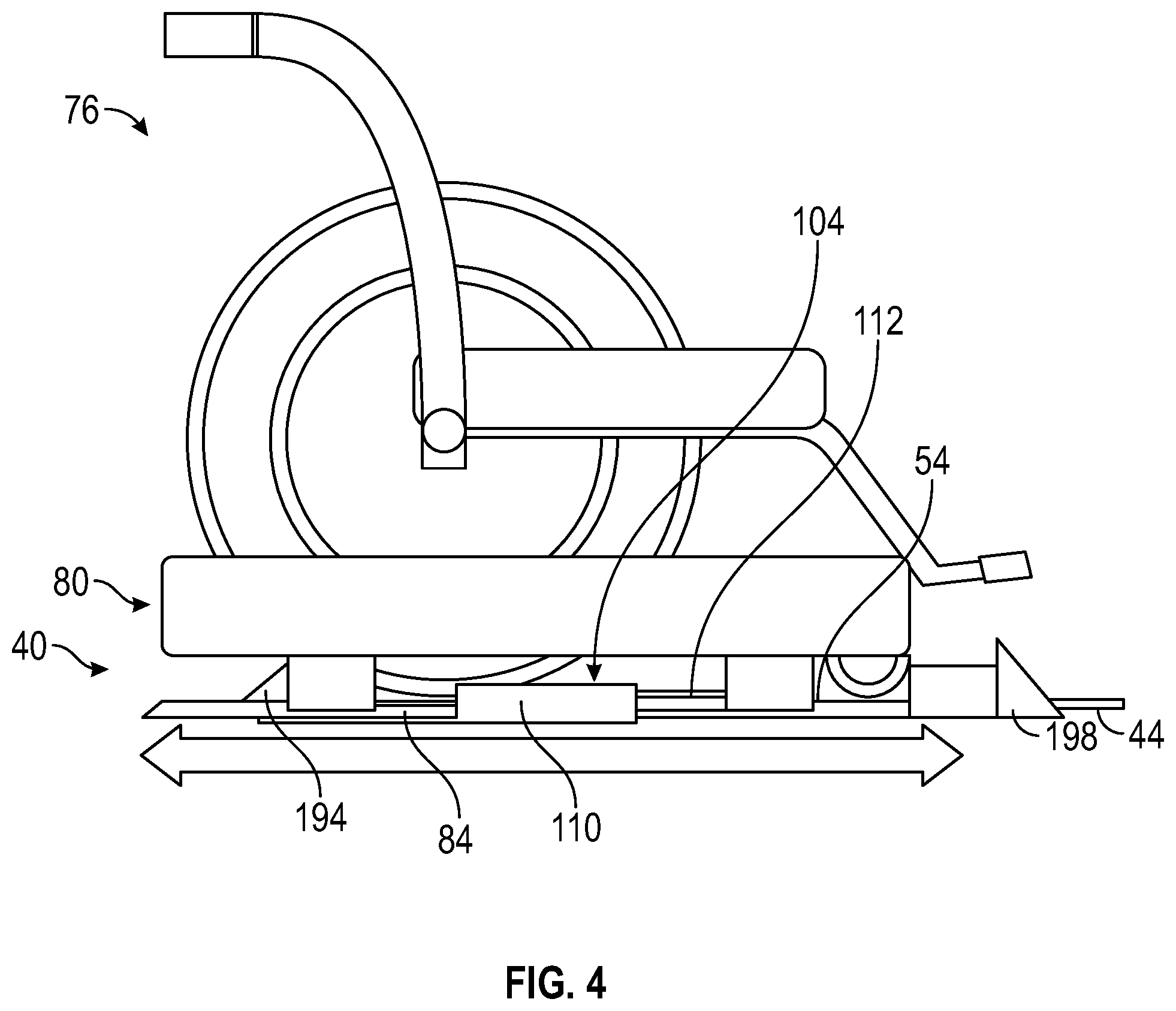 Patent US12599519 Figure 4 – Wheelchair docking system for a vehicle