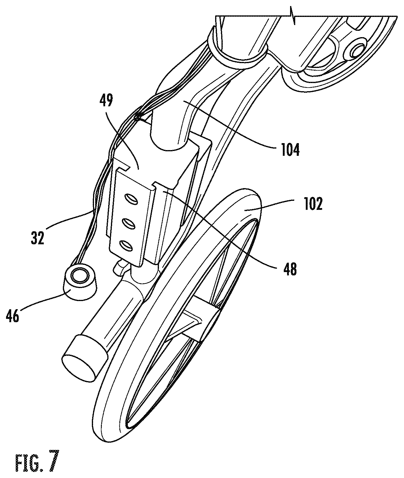 Patent US12599520 Figure 7 – Electrical power assistance device for transport wheelchair
