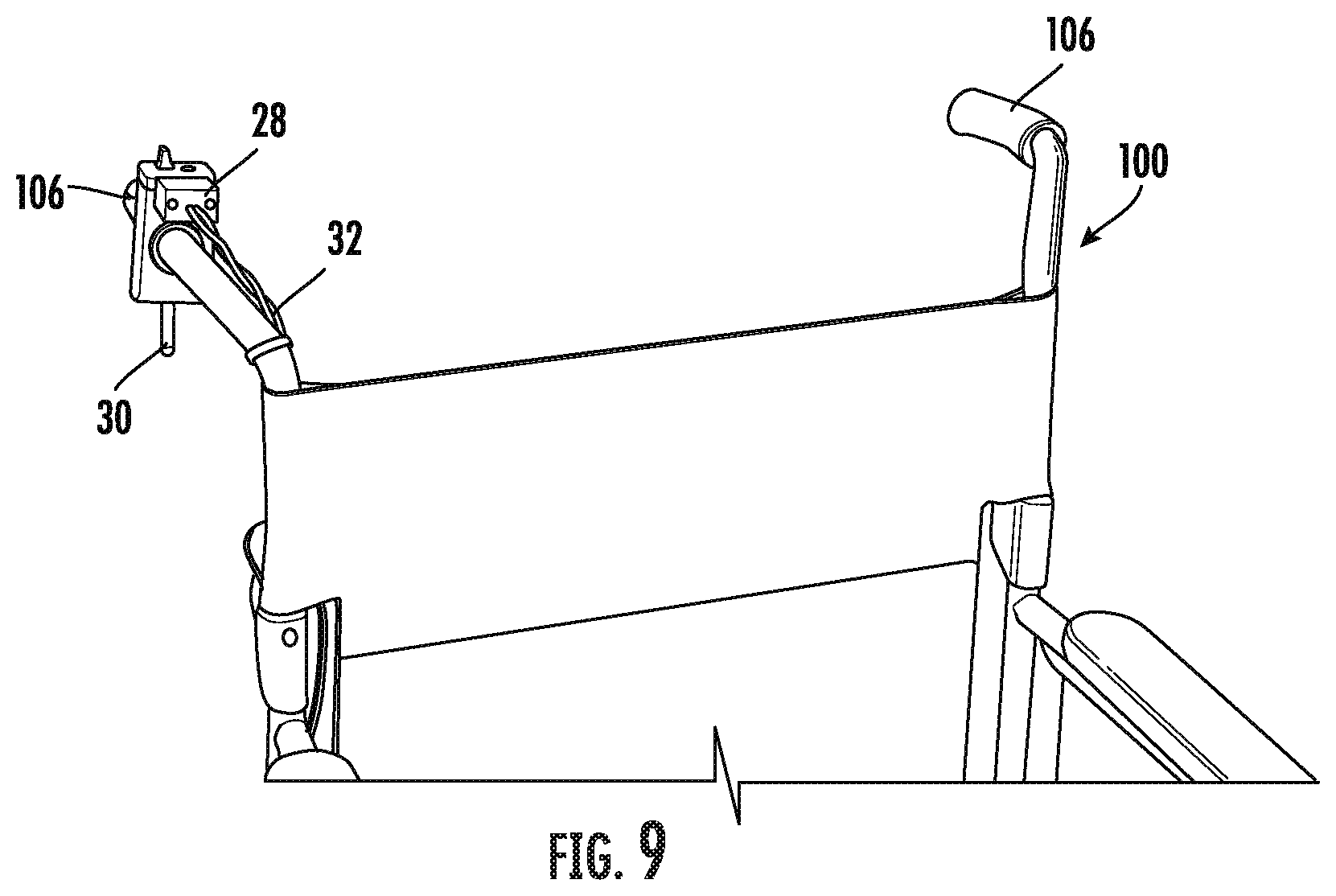 Patent US12599520 Figure 9 – Electrical power assistance device for transport wheelchair