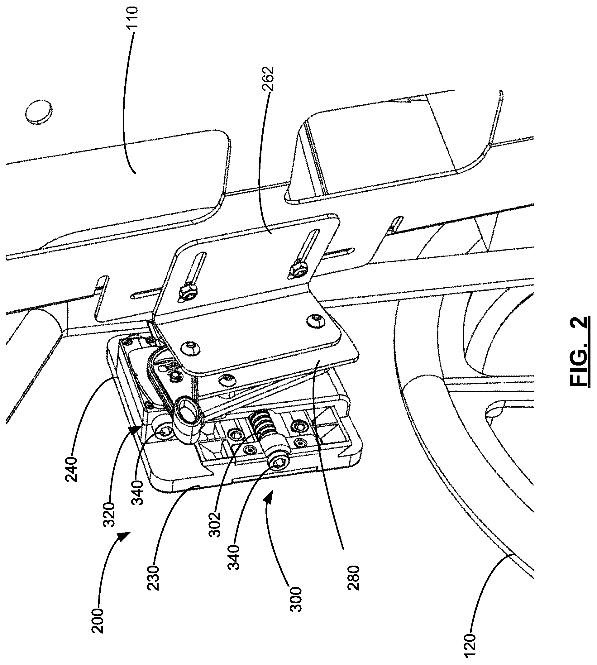 Patent US12599521 Figure 2 – Adjustment device for removably coupling a seatback to a seat