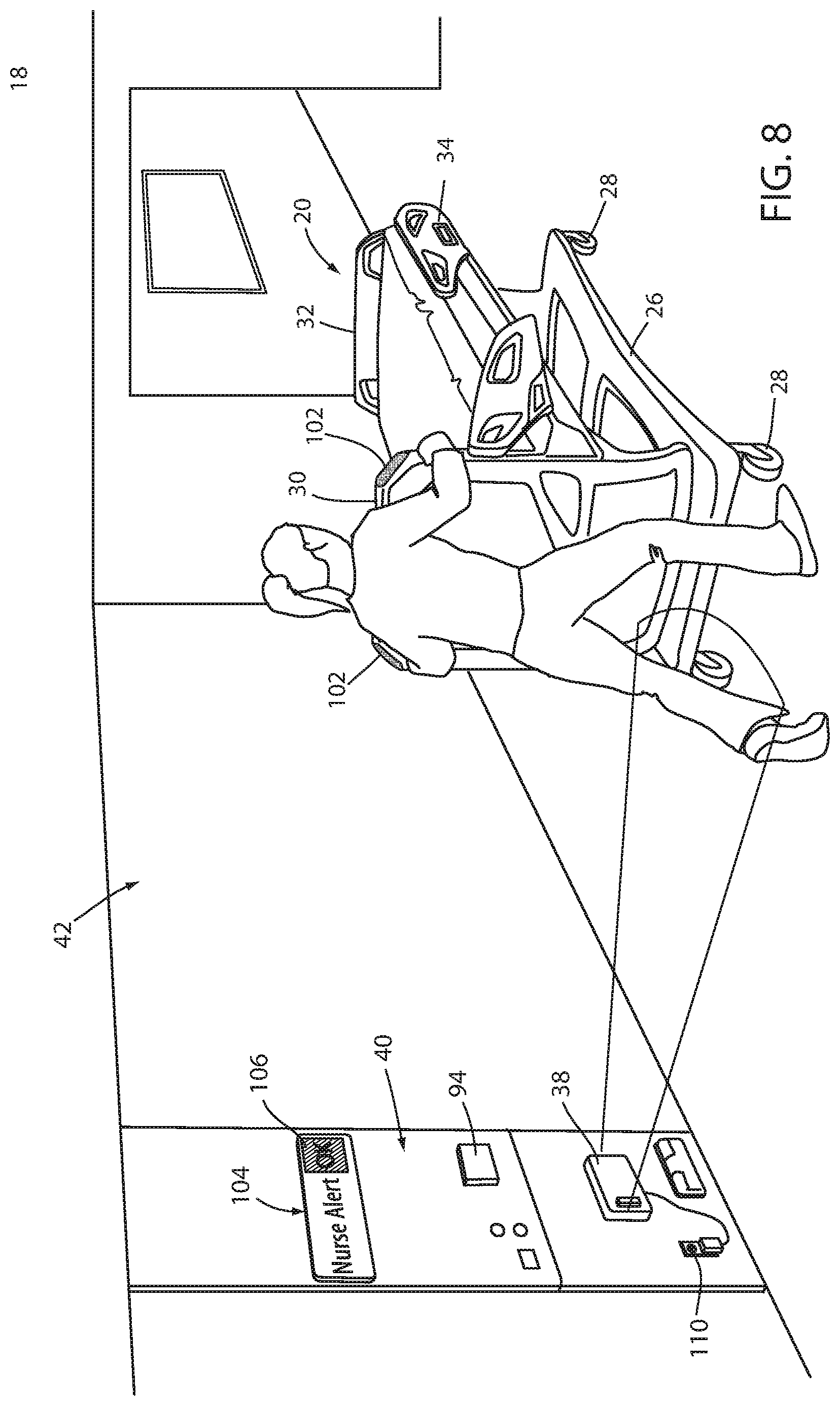 Patent US12599522 Figure 7 – Patient support apparatuses with wireless headwall communication