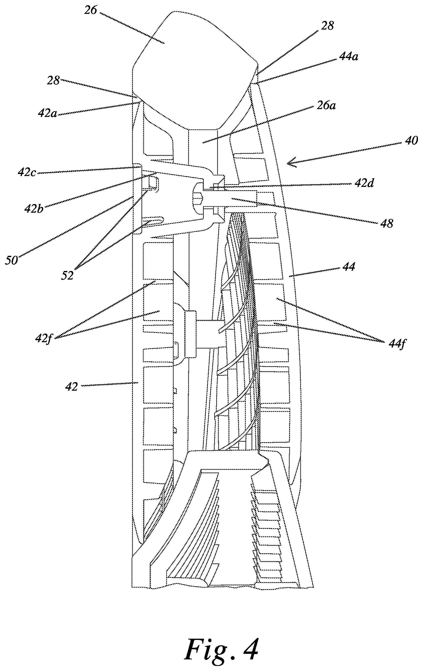Patent US12599523 Figure 4 – Patient support apparatus with barrier