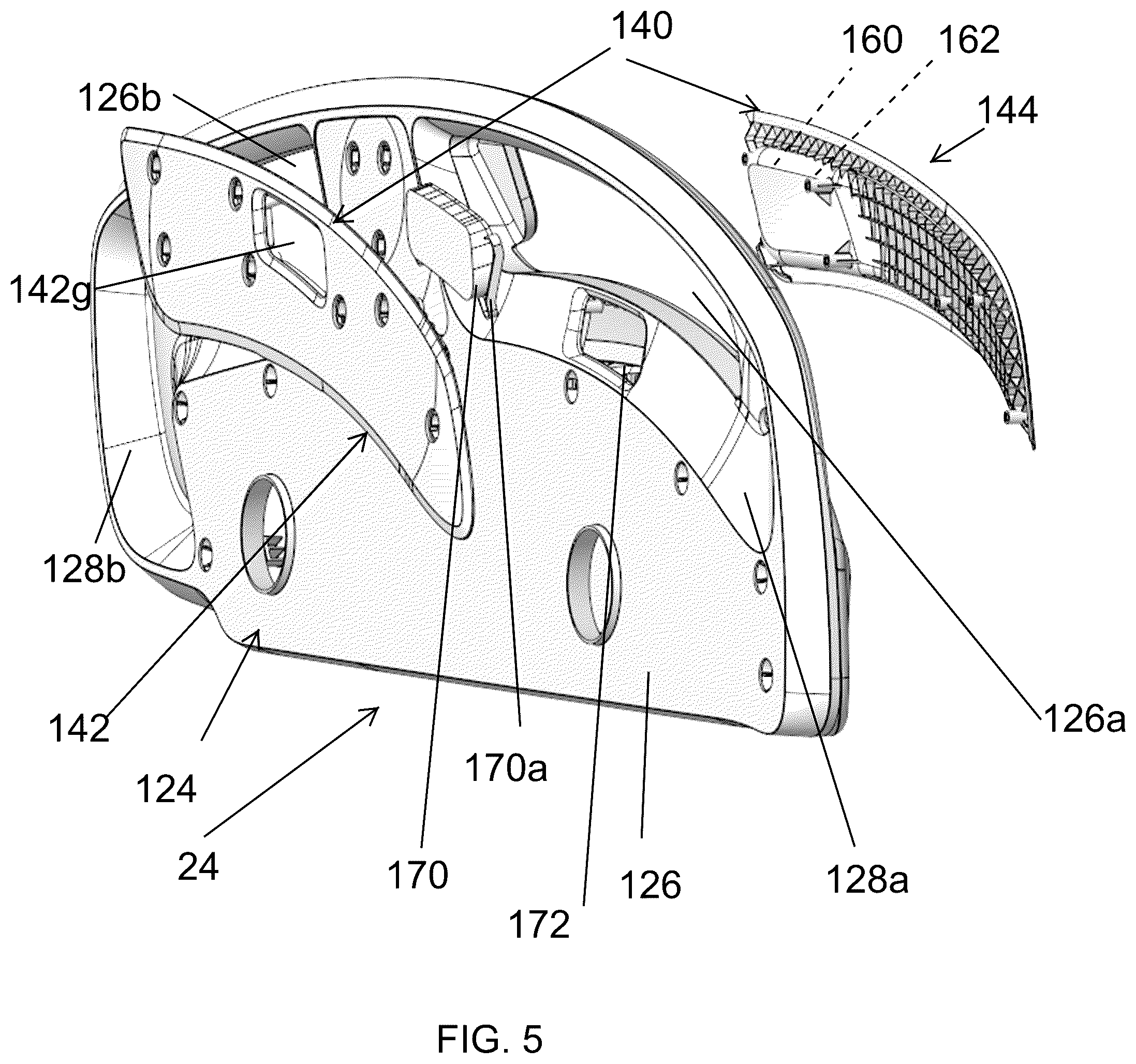Patent US12599523 Figure 5 – Patient support apparatus with barrier