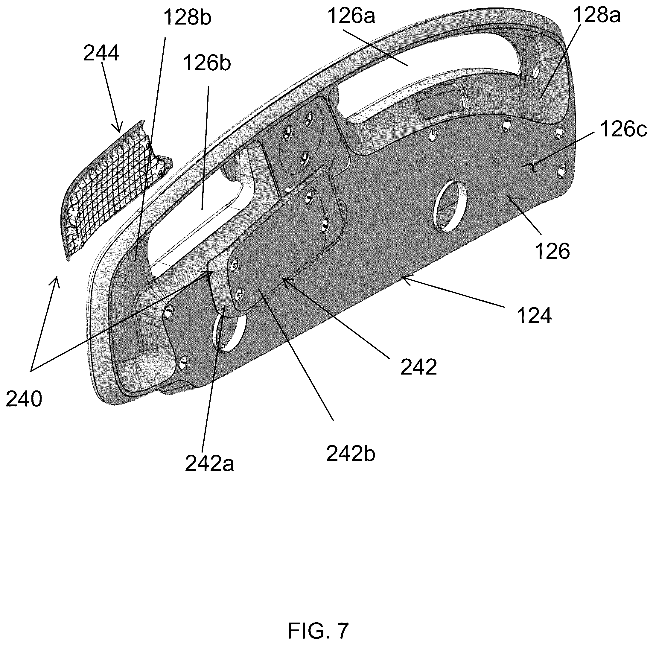 Patent US12599523 Figure 7 – Patient support apparatus with barrier