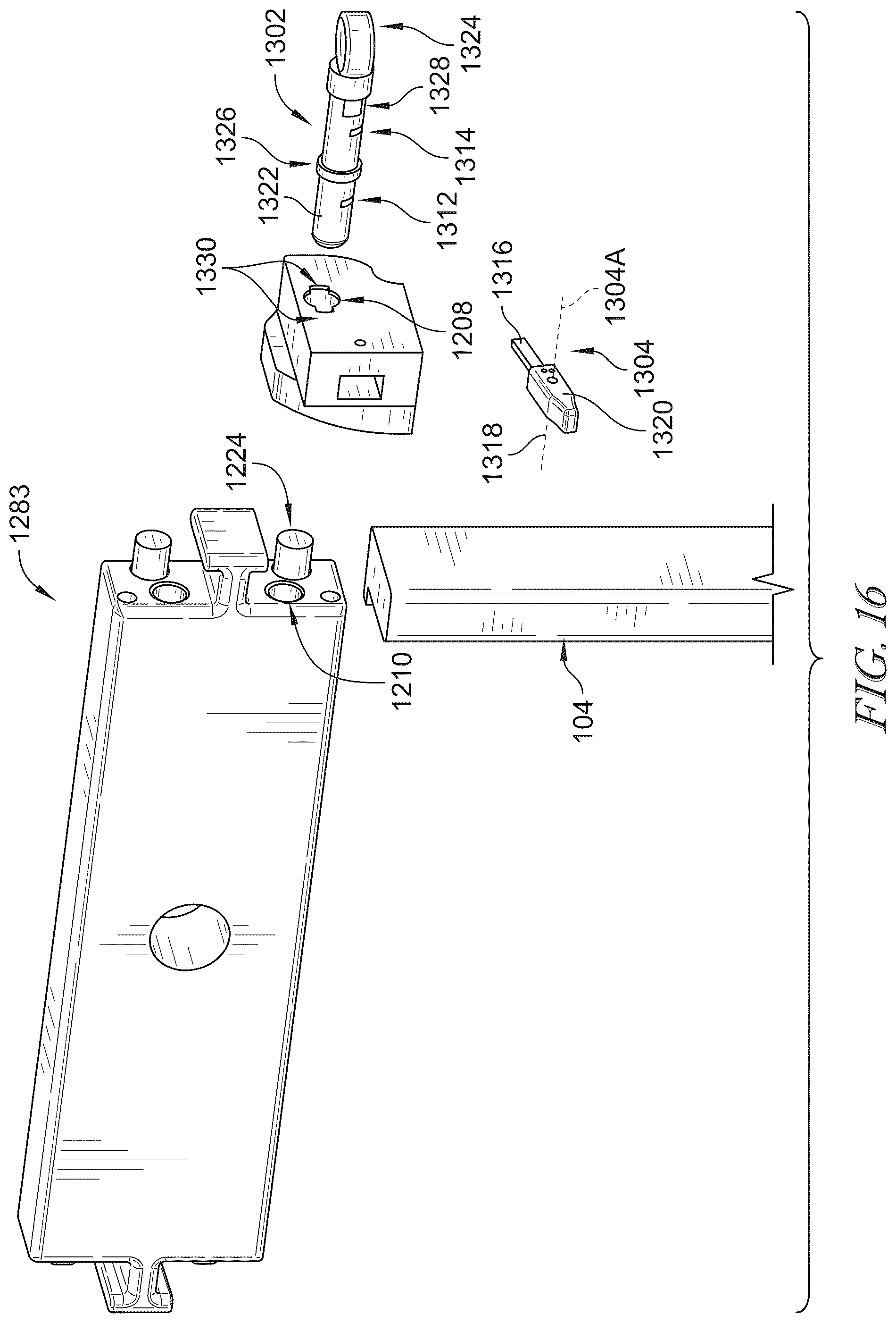 Patent US12599526 Figure 14 – Surgical support system with support top height adjustment