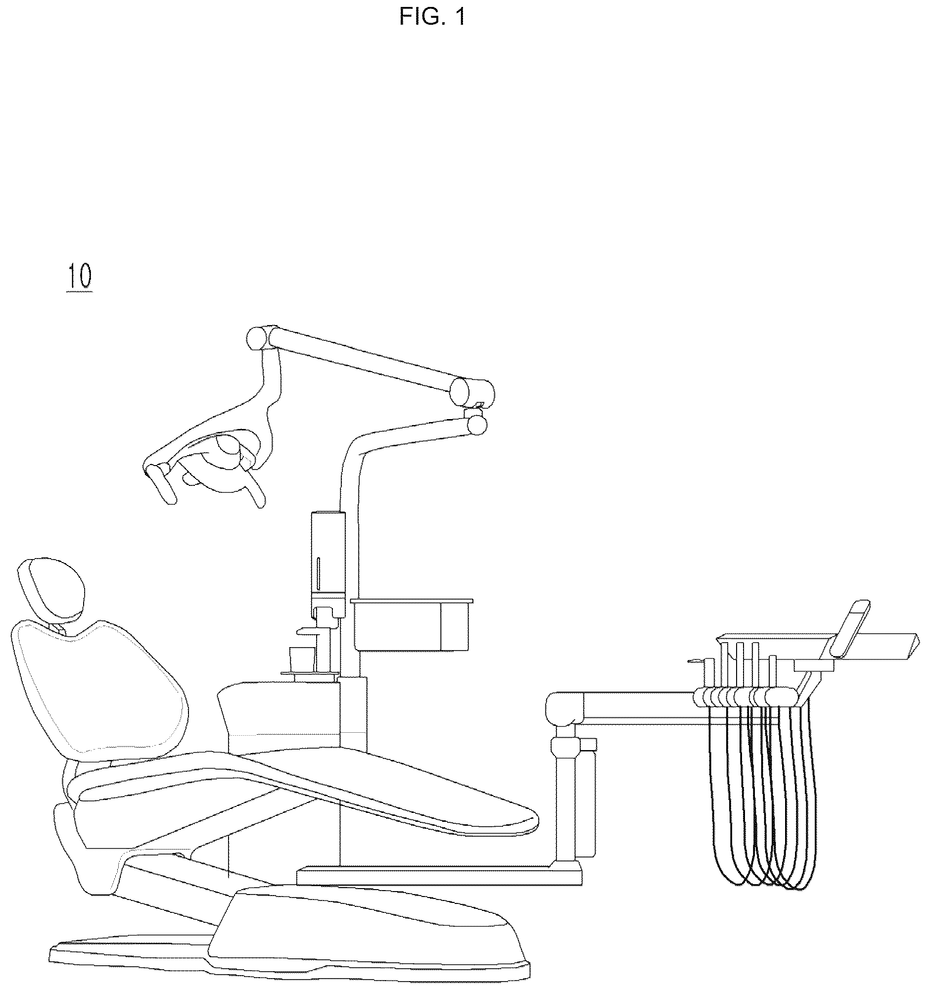 Patent US12599529 Figure 1 – Foot controller for dental unit chair