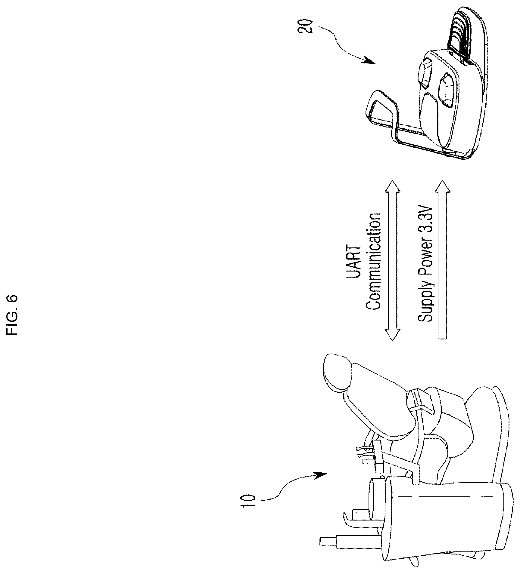 Patent US12599529 Figure 6 – Foot controller for dental unit chair