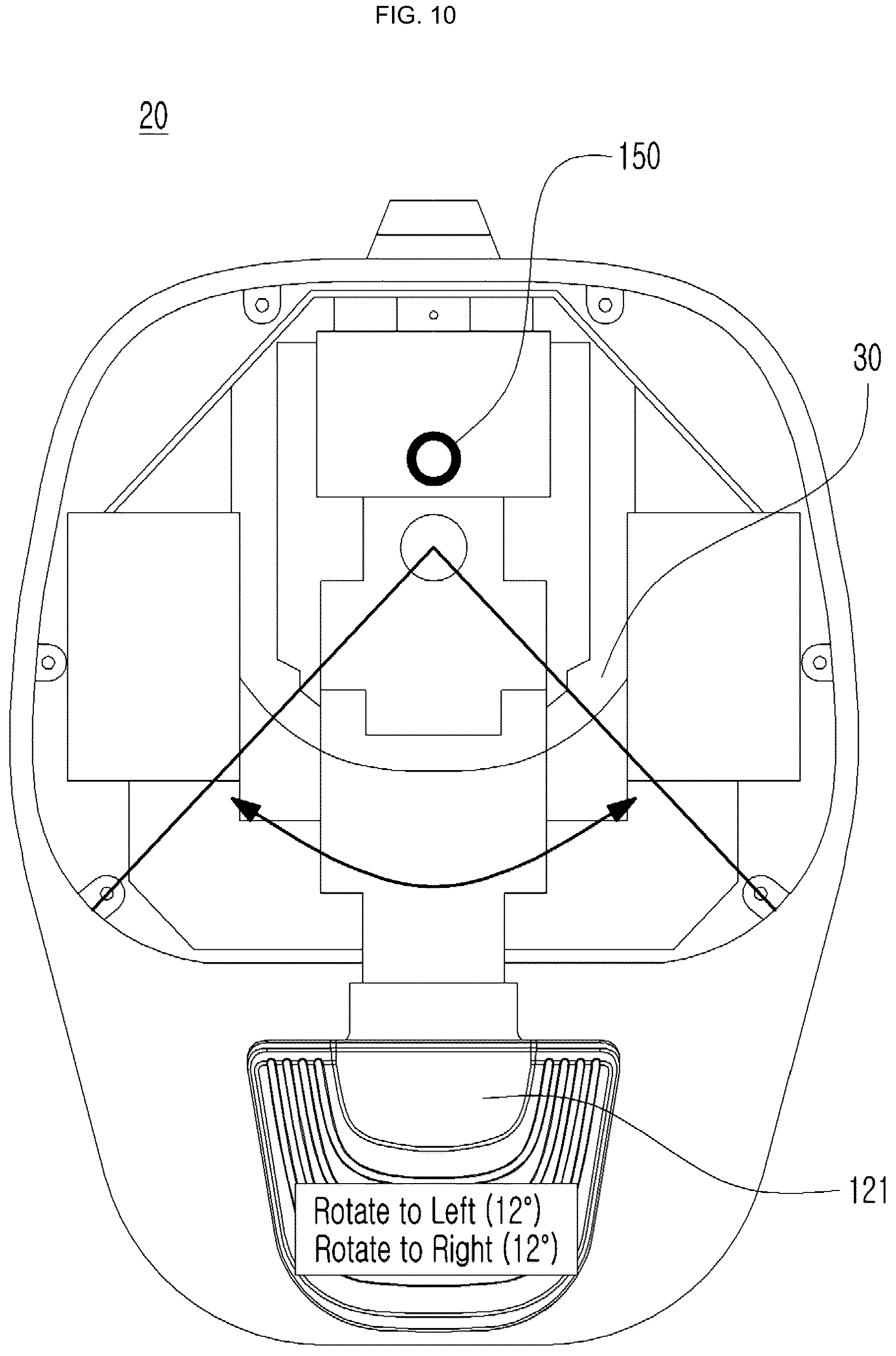 Patent US12599529 Figure 10 – Foot controller for dental unit chair