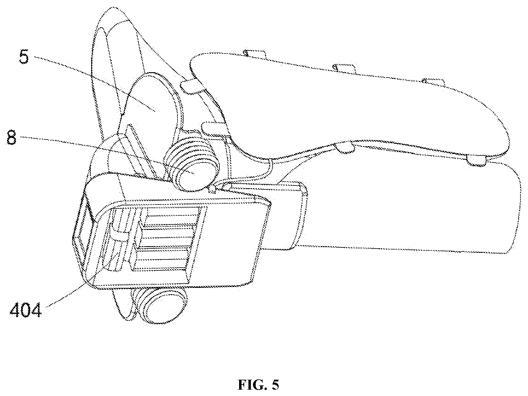 Patent US12599533 Figure 5 – Wearable electrical ankle pump massage bidirectional exerciser