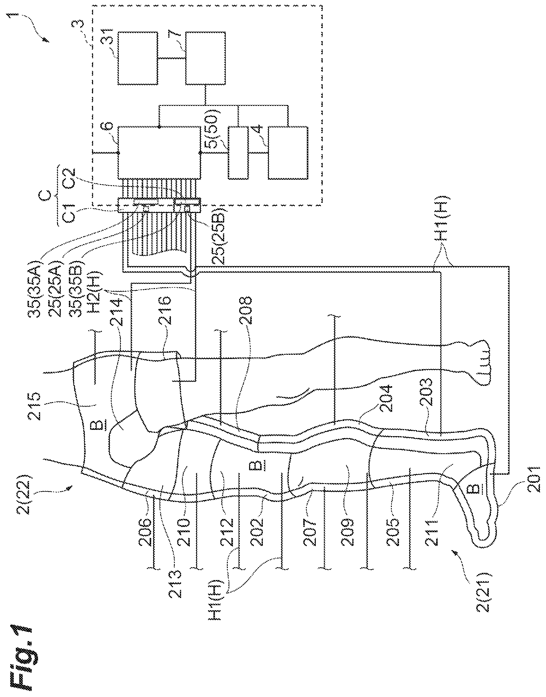 Patent US12599534 Figure 1 – Air pump device with wireless communication