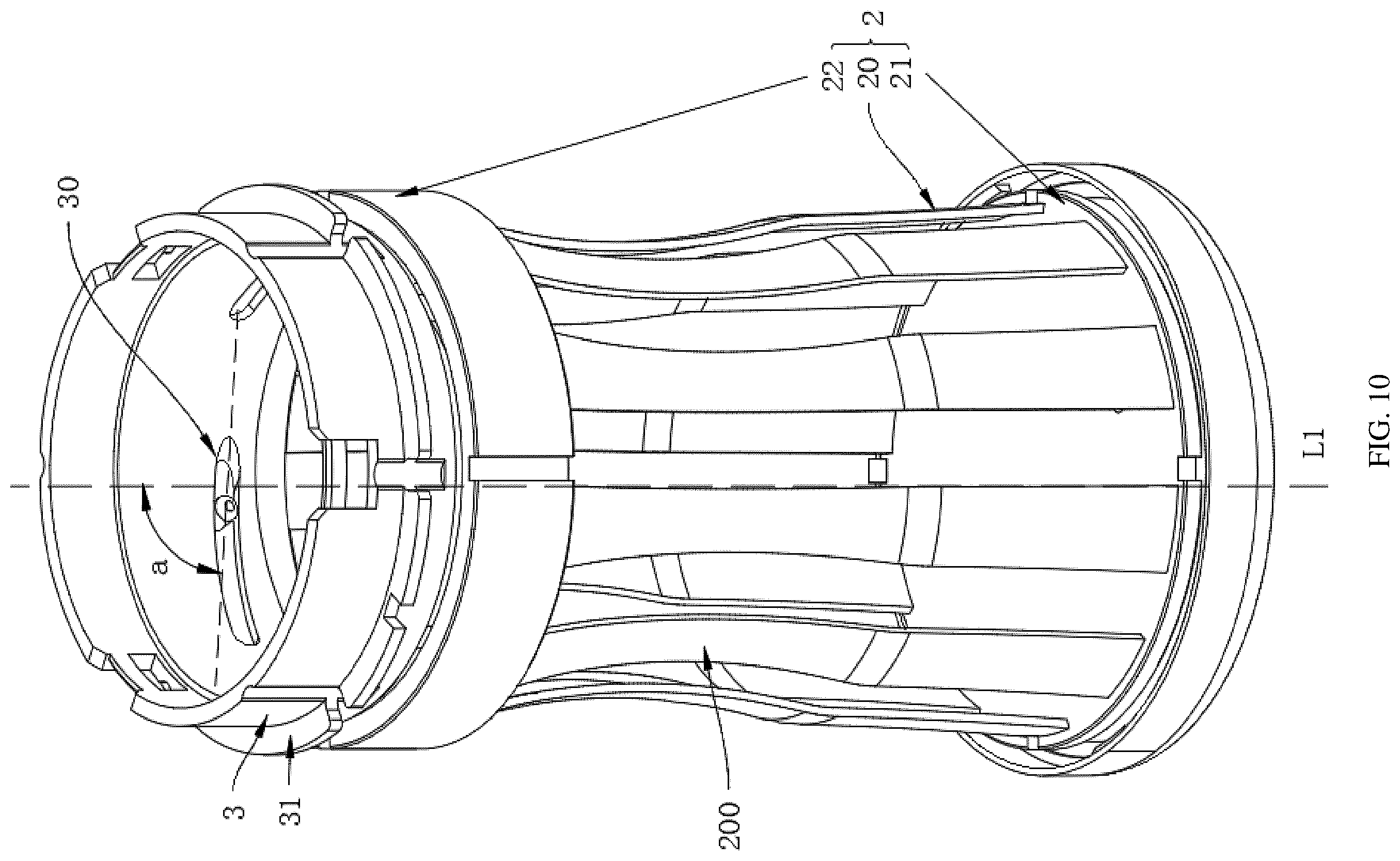 Patent US12599537 Figure 10 – Massage structure with variable inner diameter