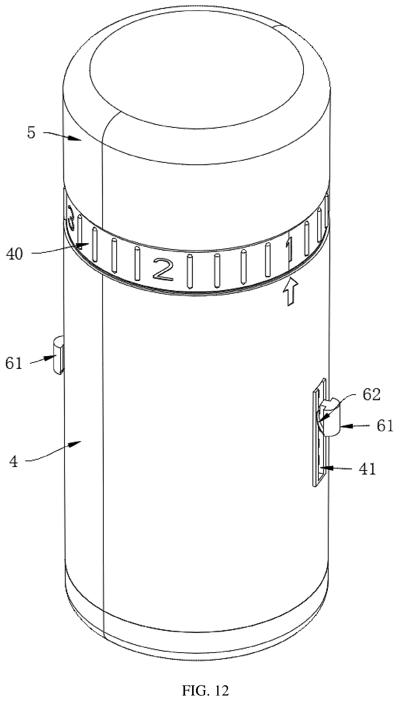Patent US12599537 Figure 12 – Massage structure with variable inner diameter
