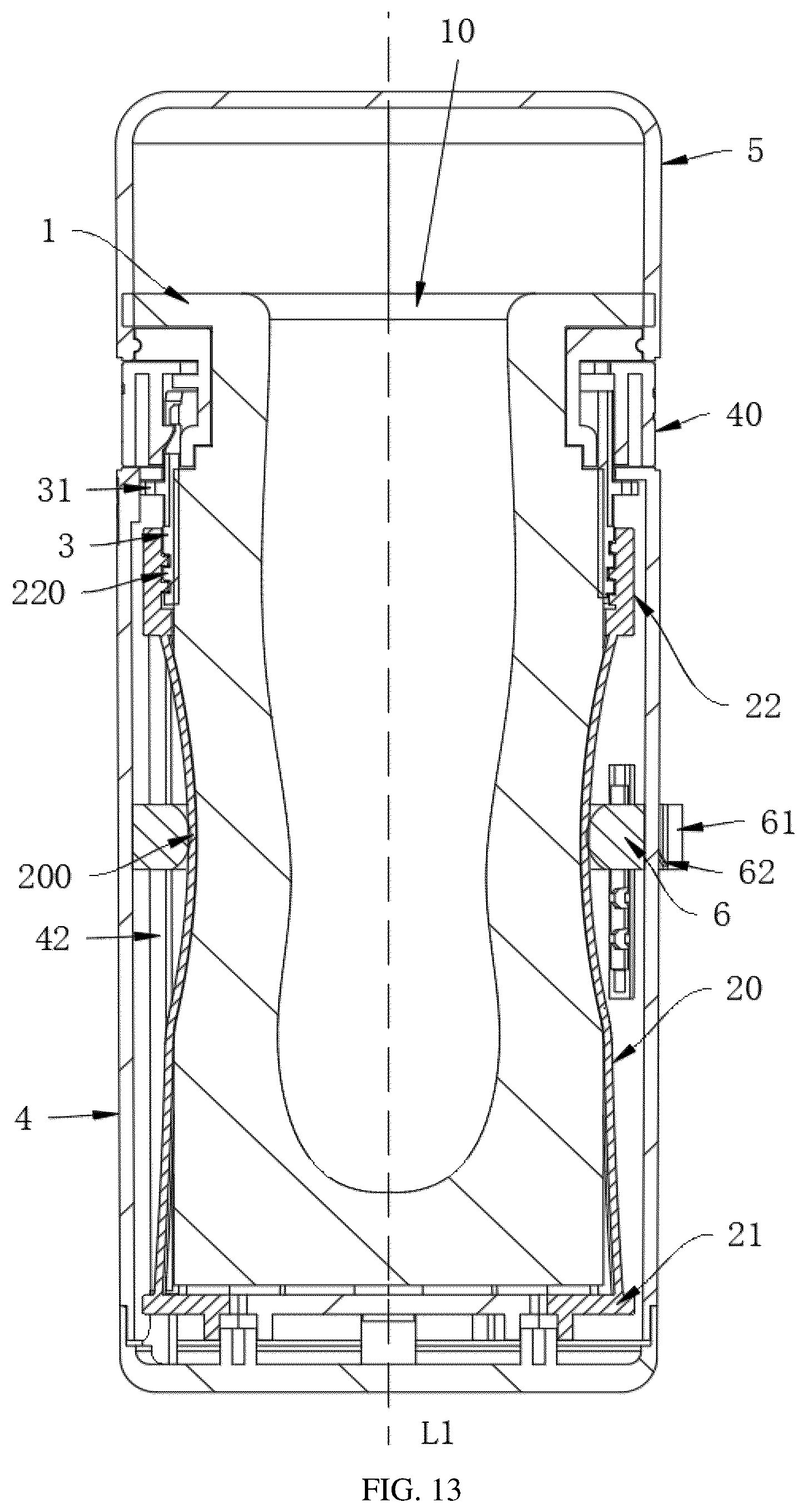 Patent US12599537 Figure 13 – Massage structure with variable inner diameter